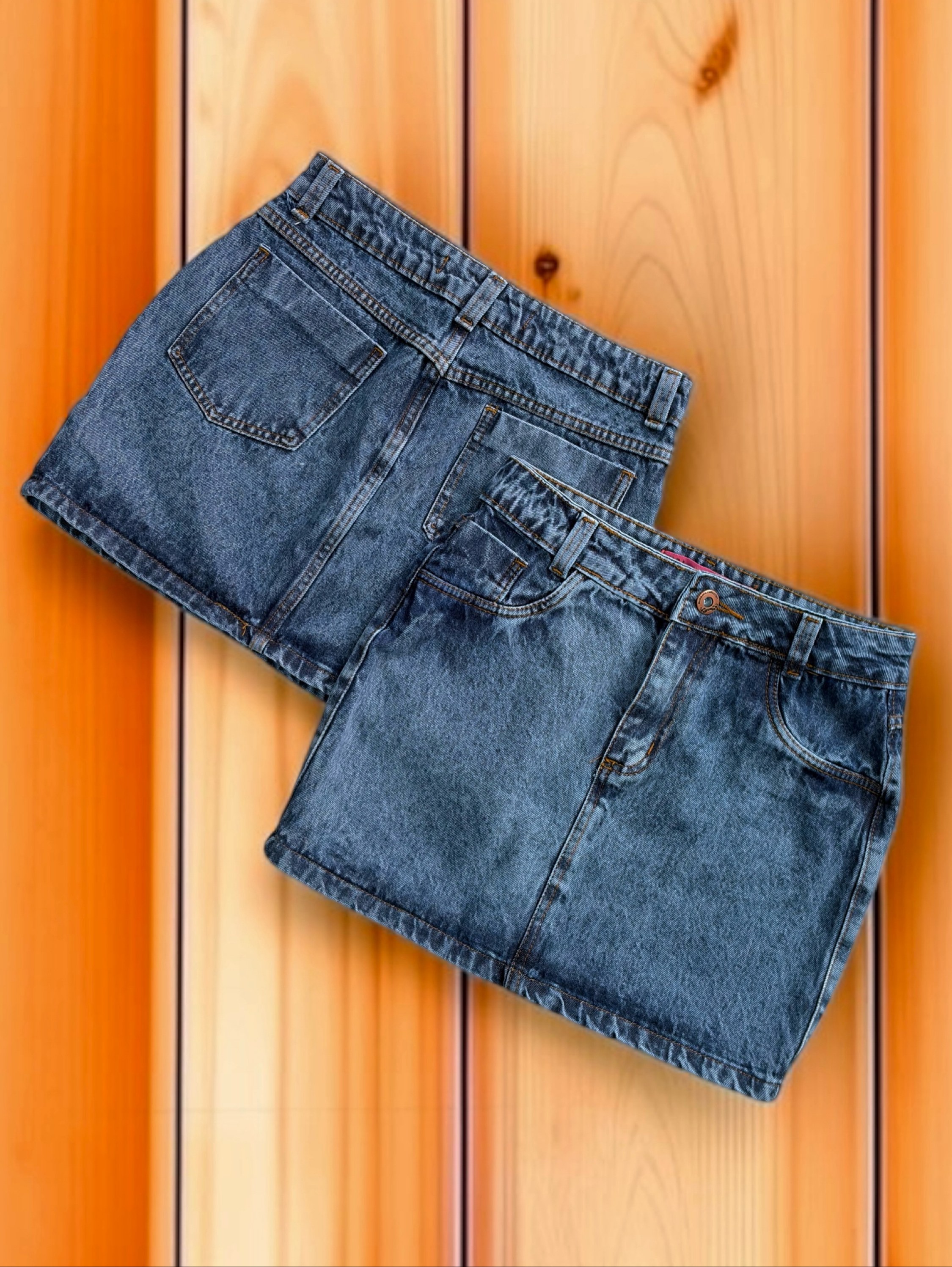 Saia jeans feminina Marmorizado