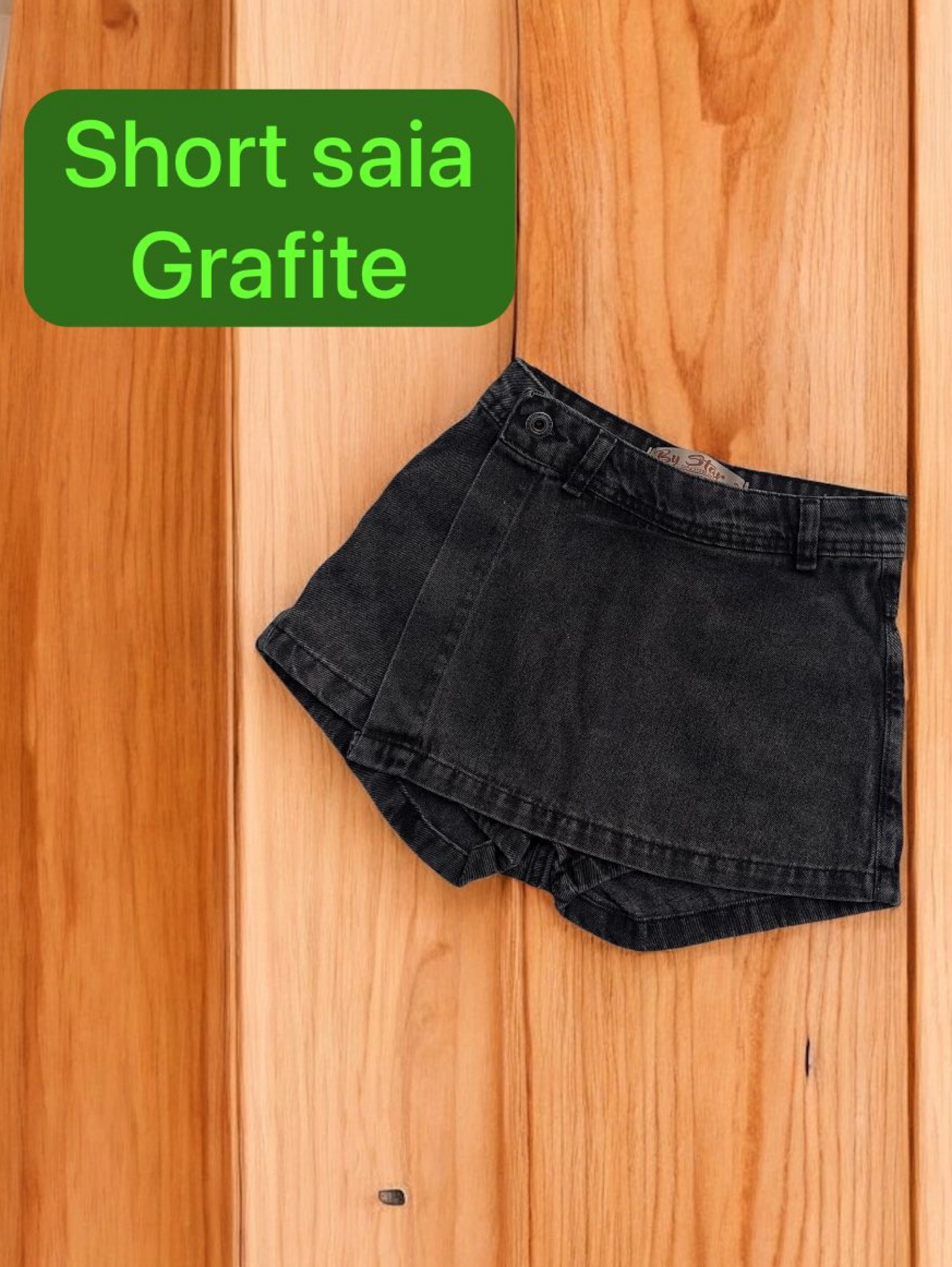 Short saia feminina grafite