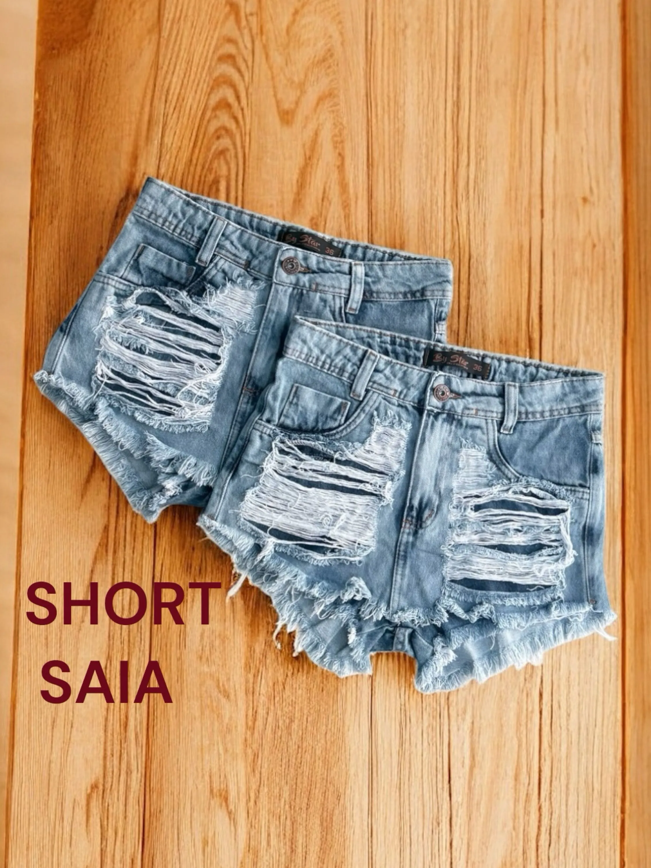 Short saia jeana feminina clara