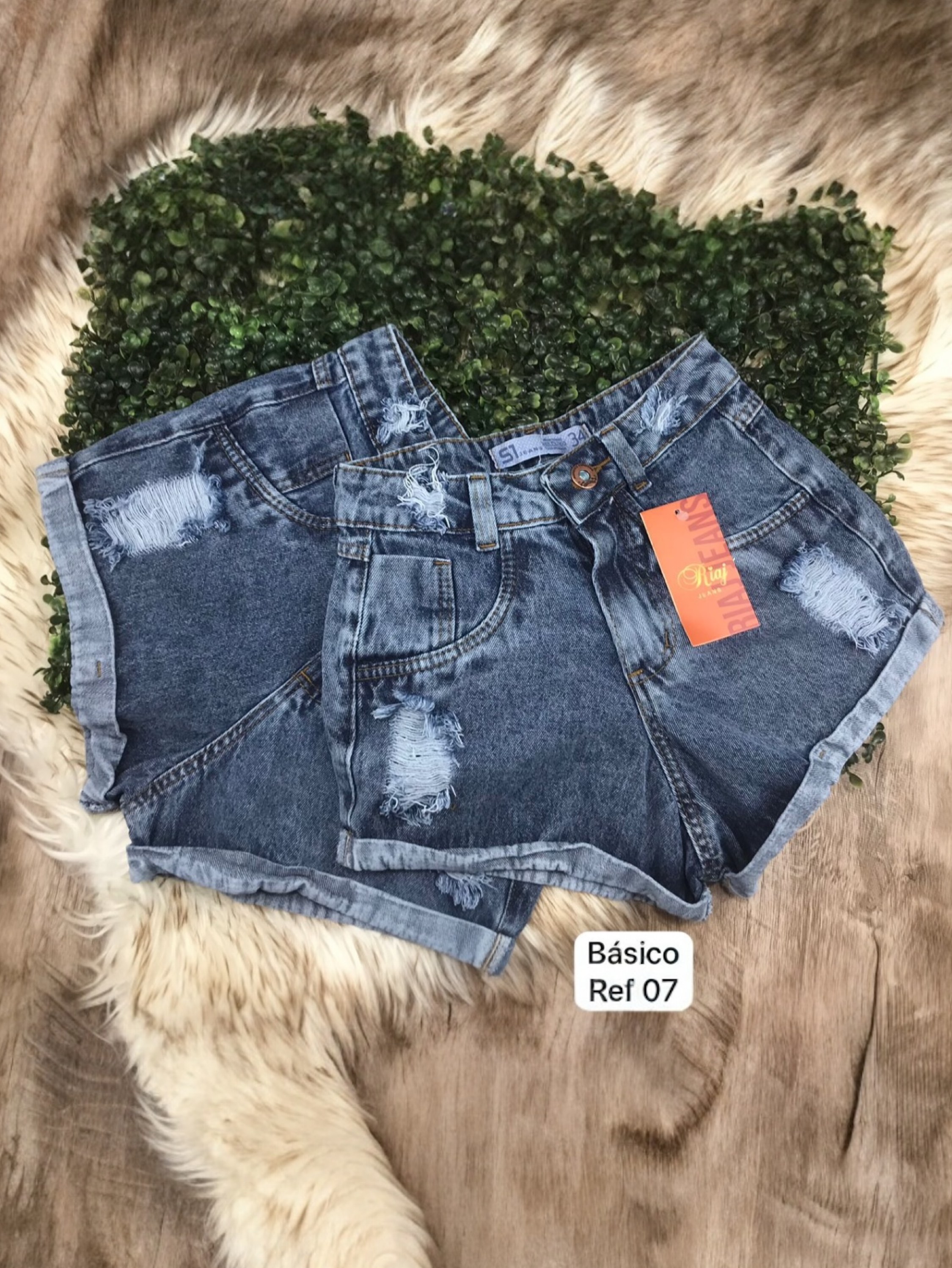 Short jeans feminino Marmorizado