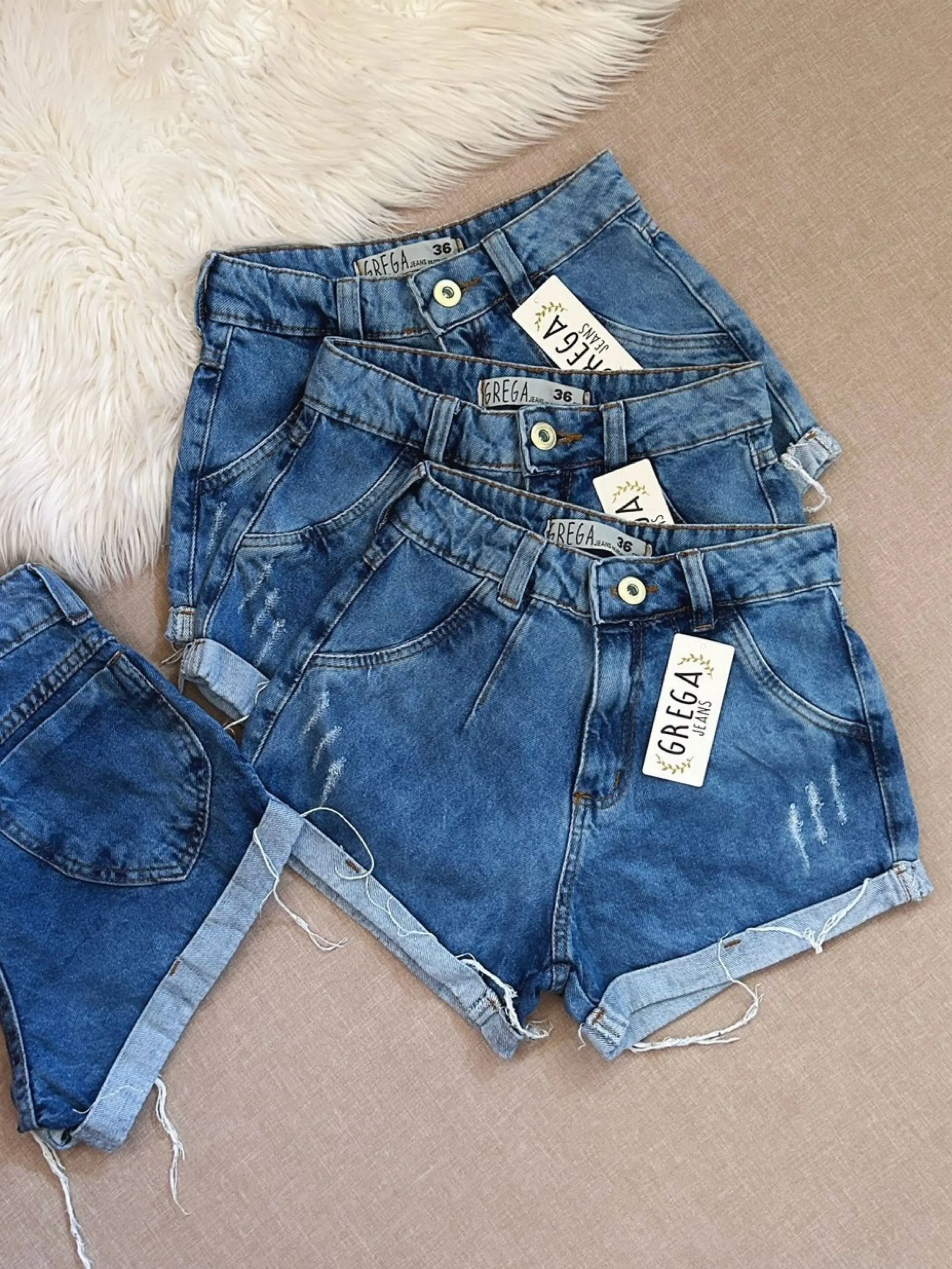 Short jeans liza barra dobrado