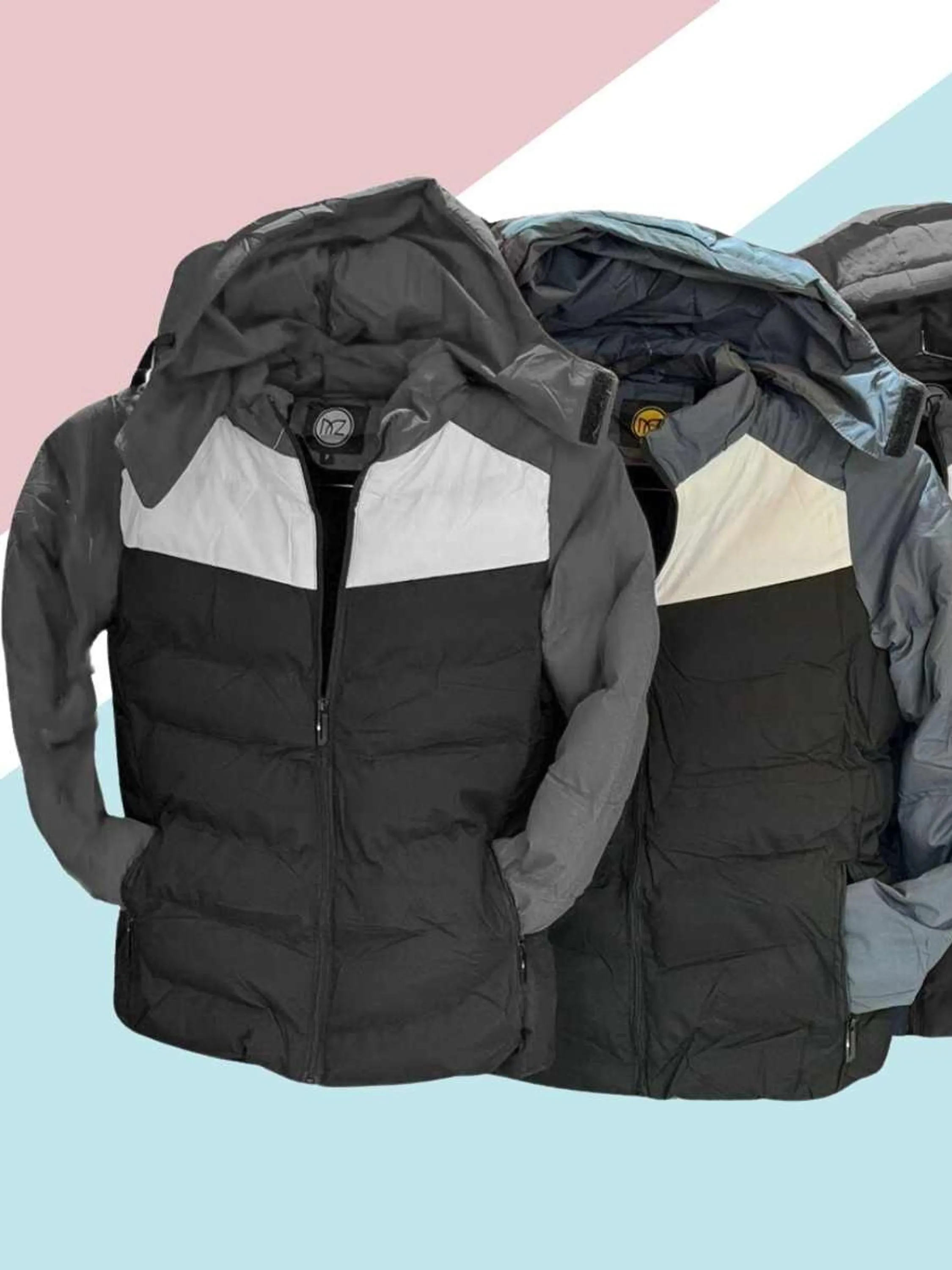 Jaqueta Colorida Masculina de Nylon Com Capuz de frio Confortável de Inverno 2024