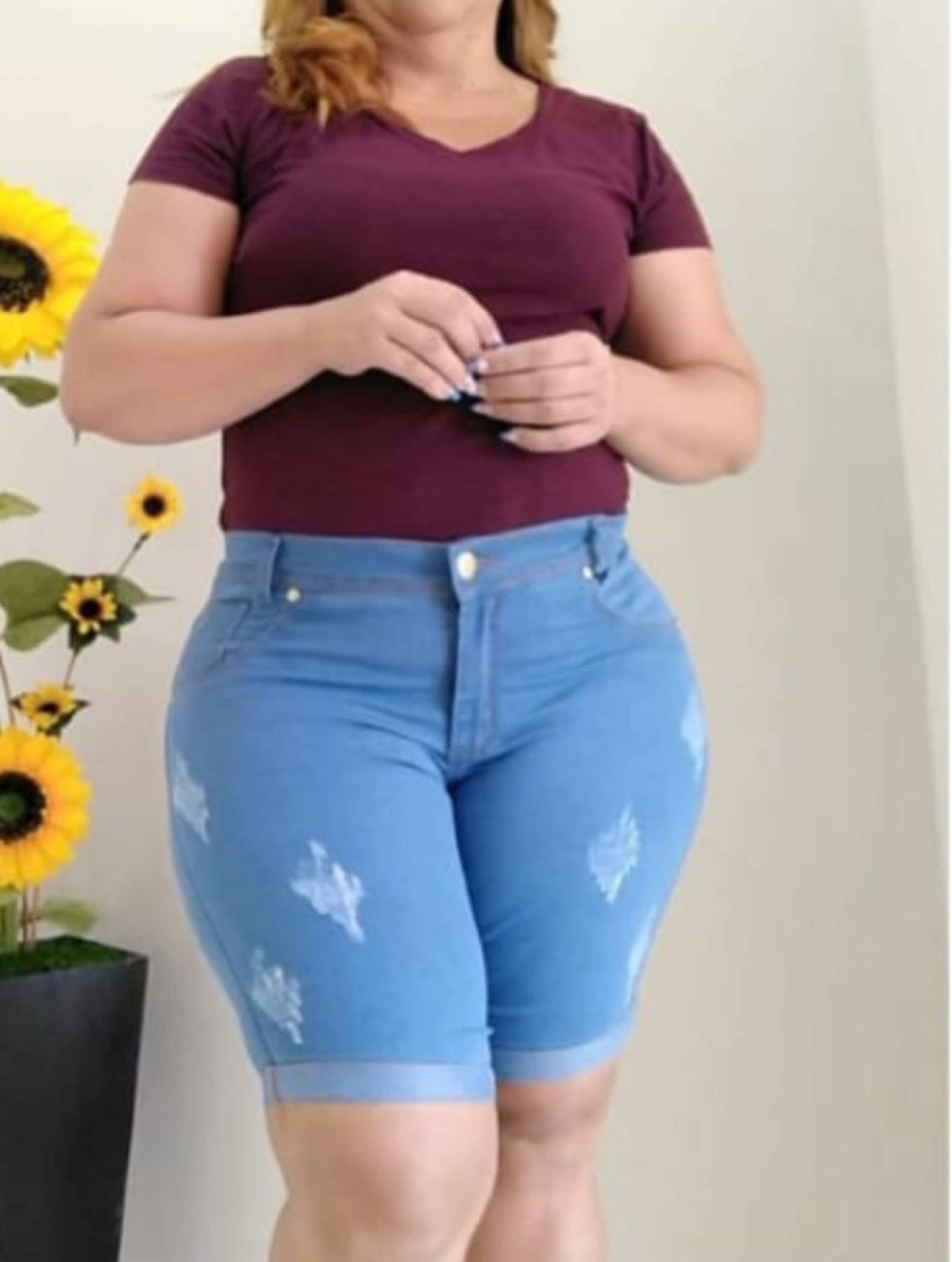 Bermuda Pedal Plus com puídos