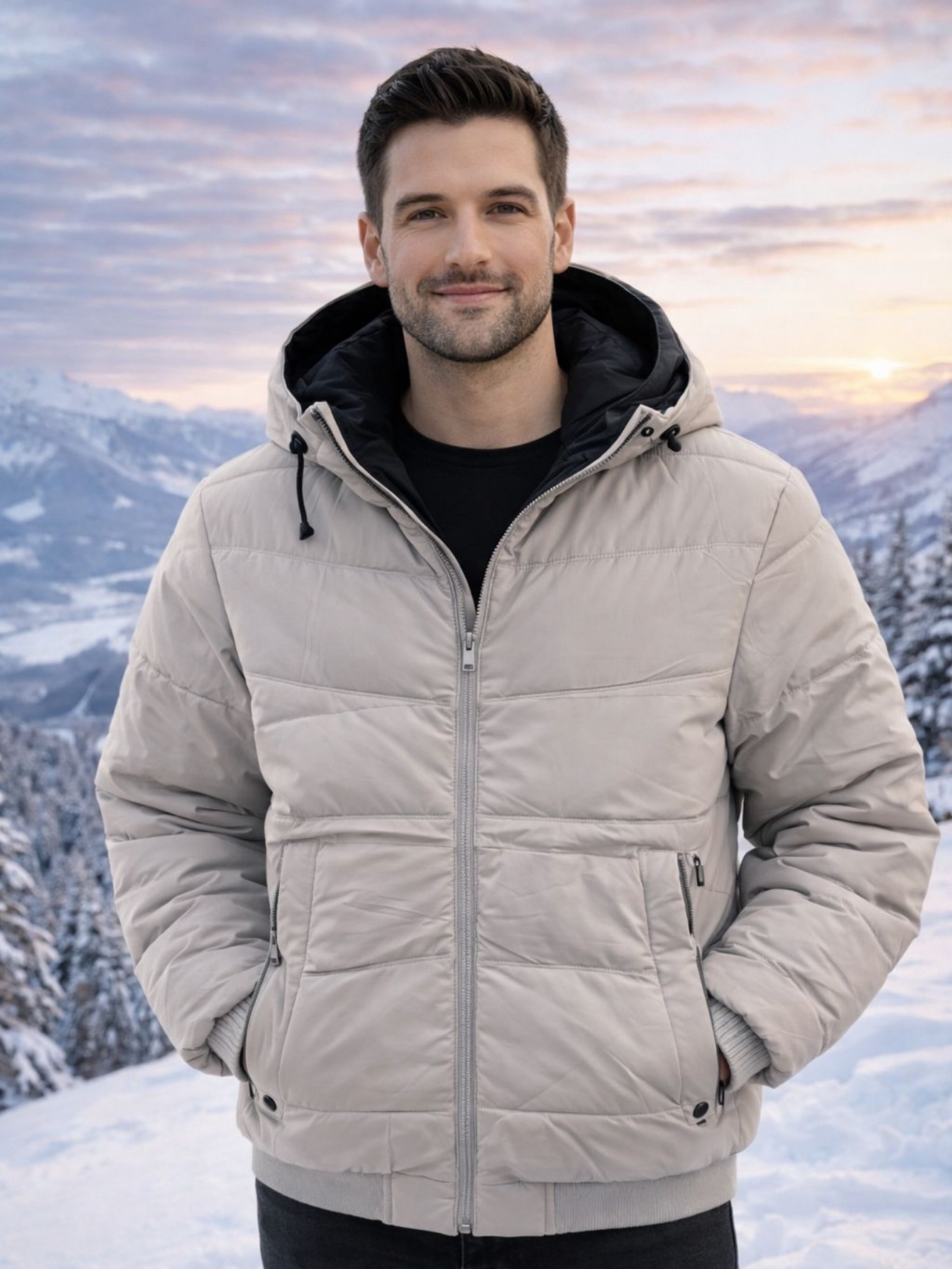 Jaqueta nylon dupla face masculina