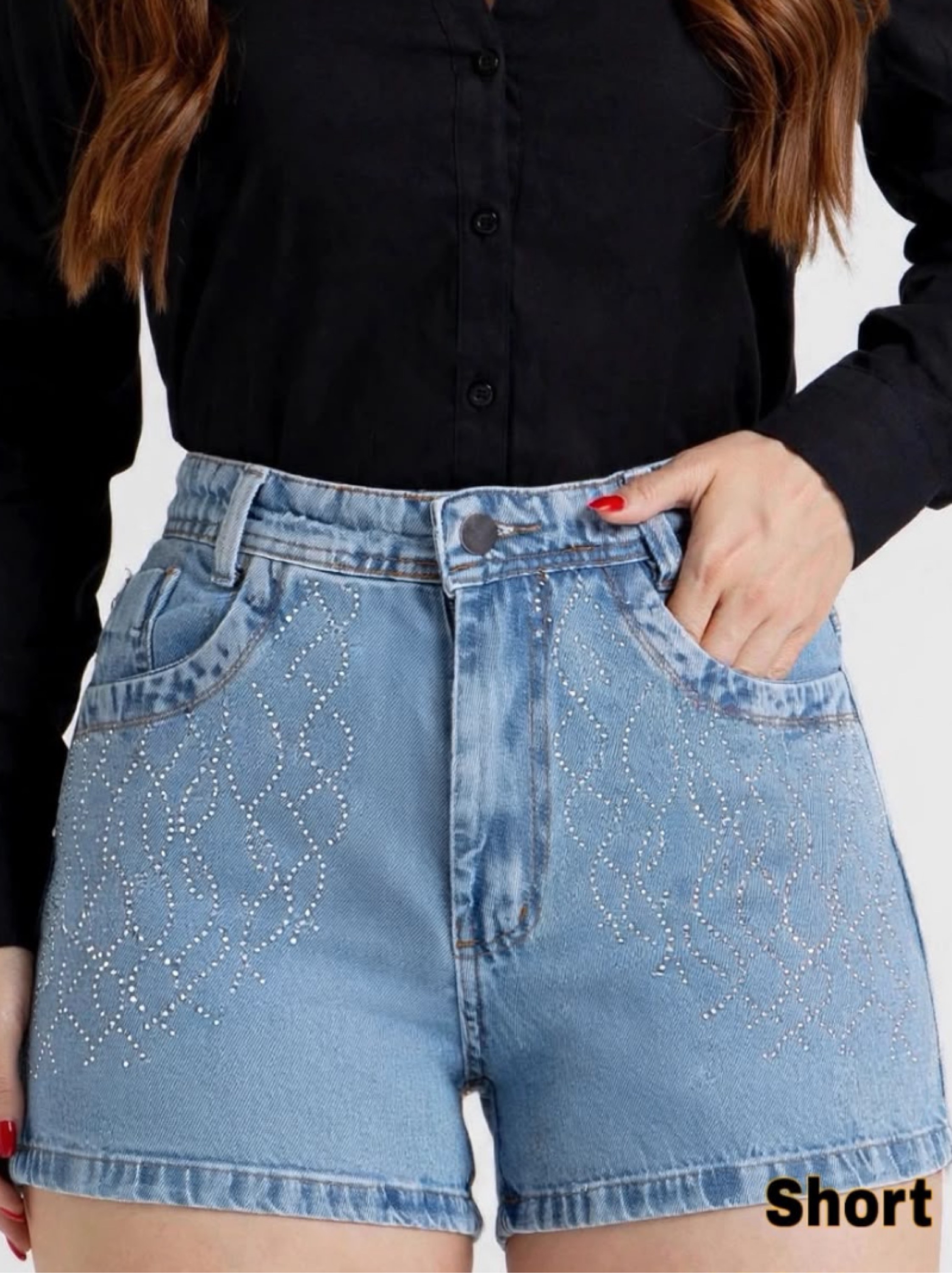 Shorts 100% Jeans com Brilho