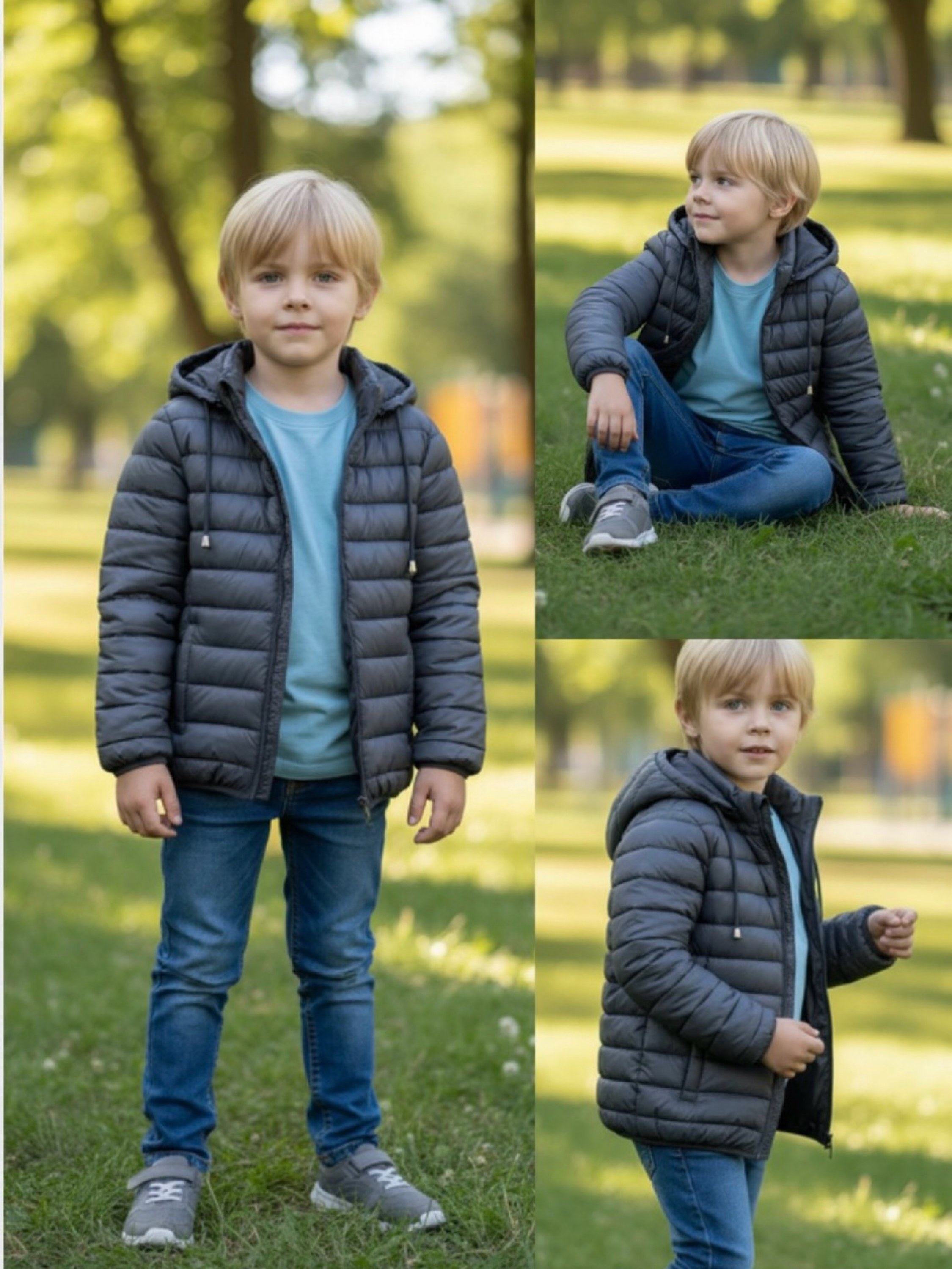 Jaqueta nylon forrada infantil menino