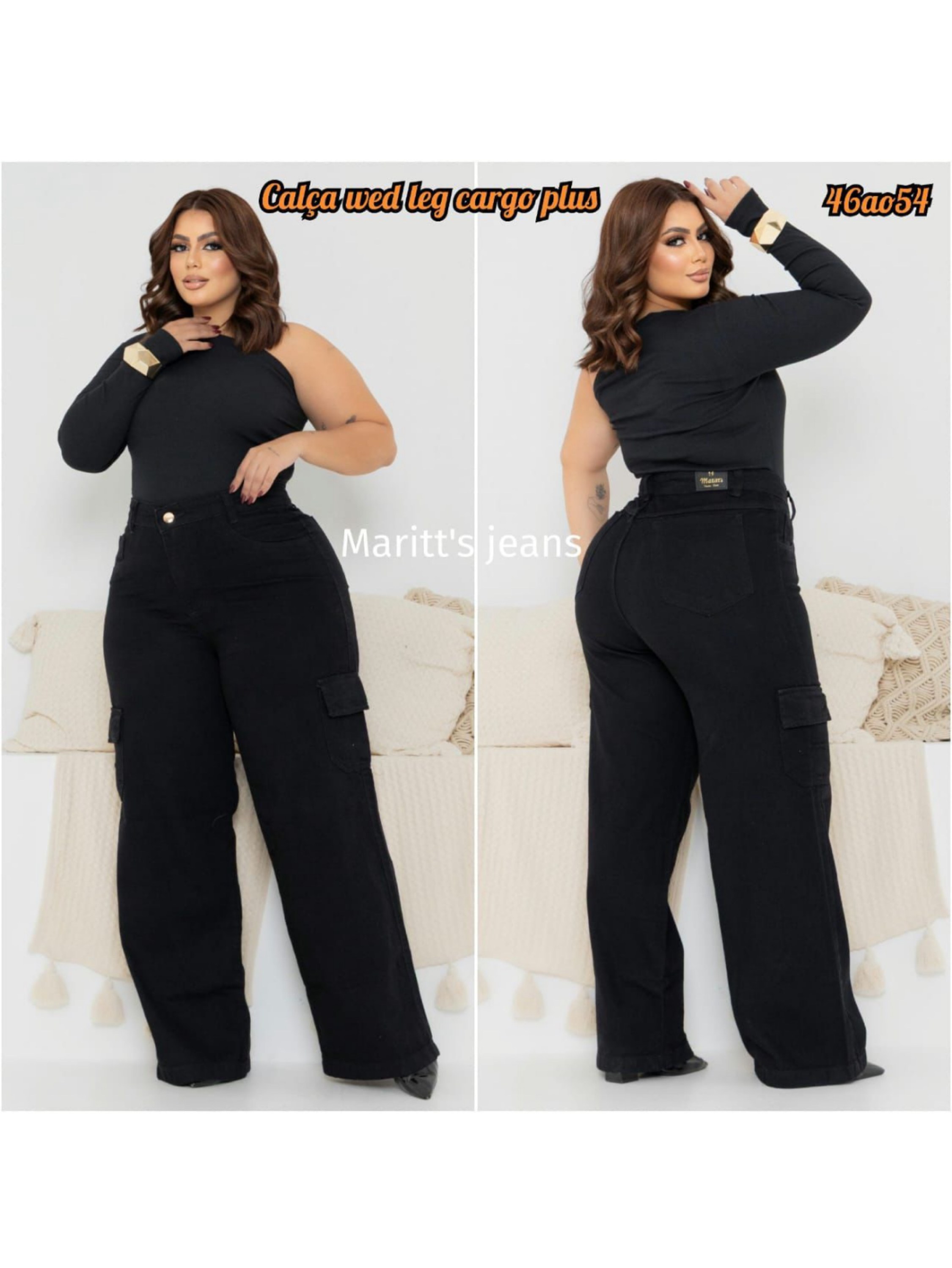 Calça Wide Leg Cargo Plus