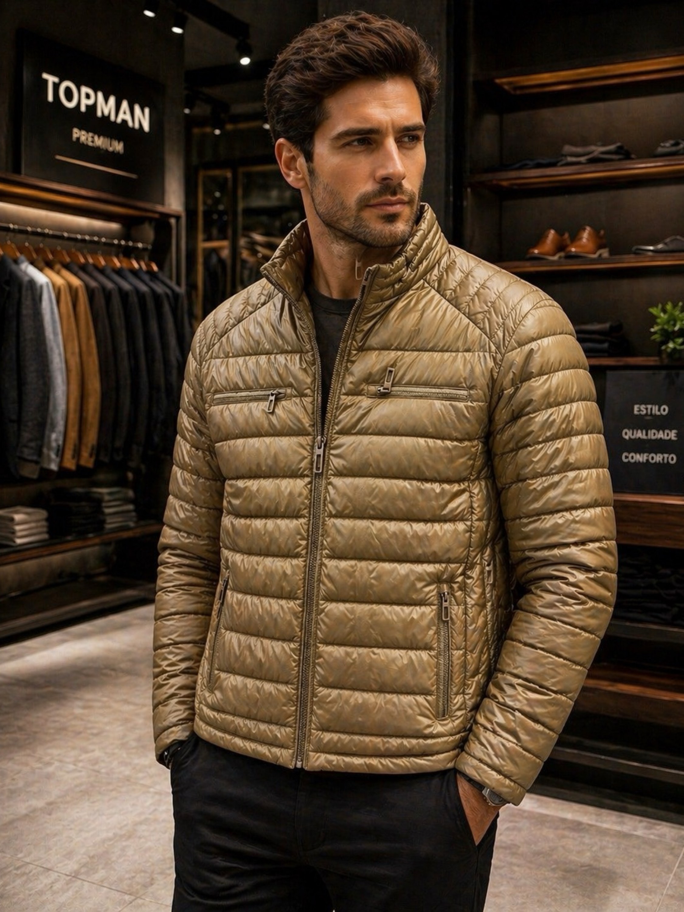 Jaqueta de courino masculina