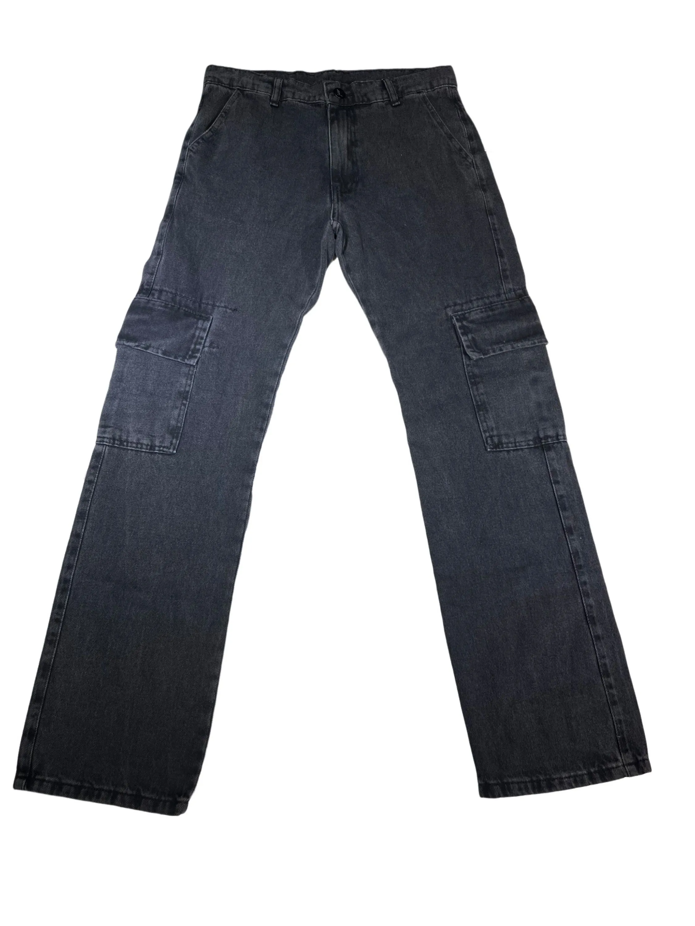 Calça Cargo Masculina Streetwear Preta Mescla Cinza Grafite