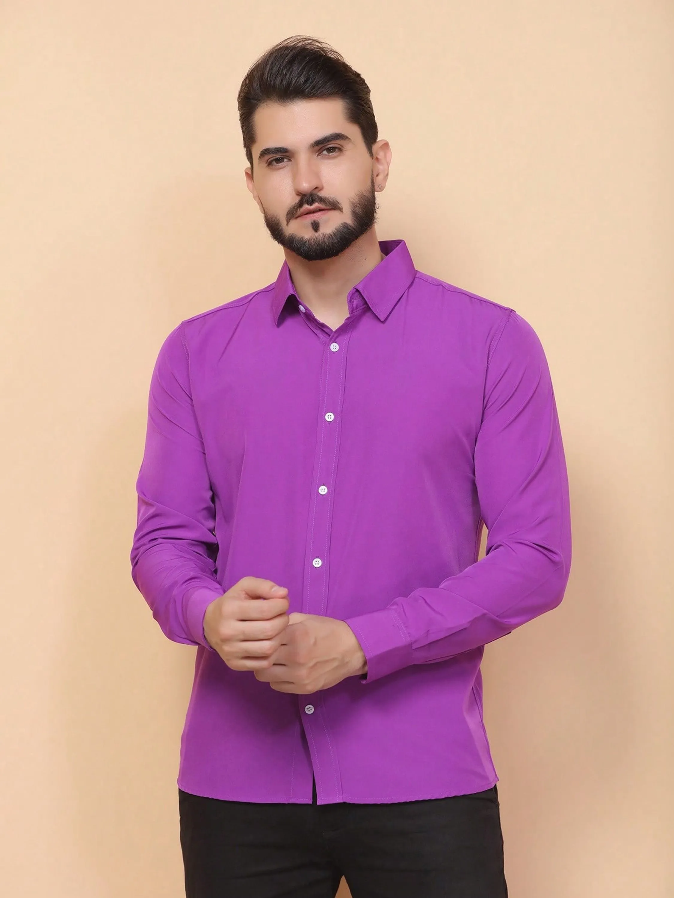 camisa social manga longa microfibra com Elastano Slim fit nao massa  passa fácil