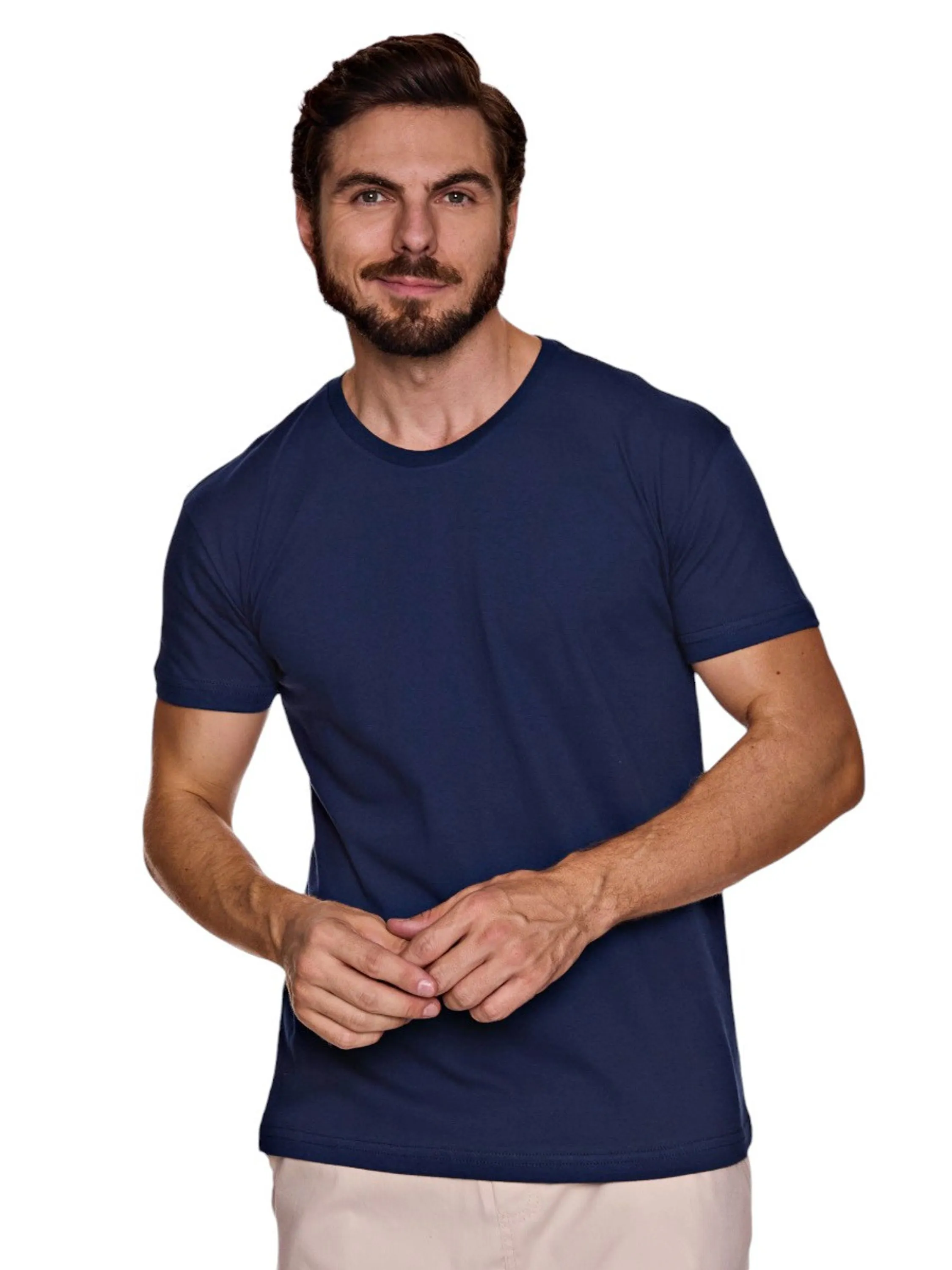 Camiseta casual Slim de manga curta gola careca