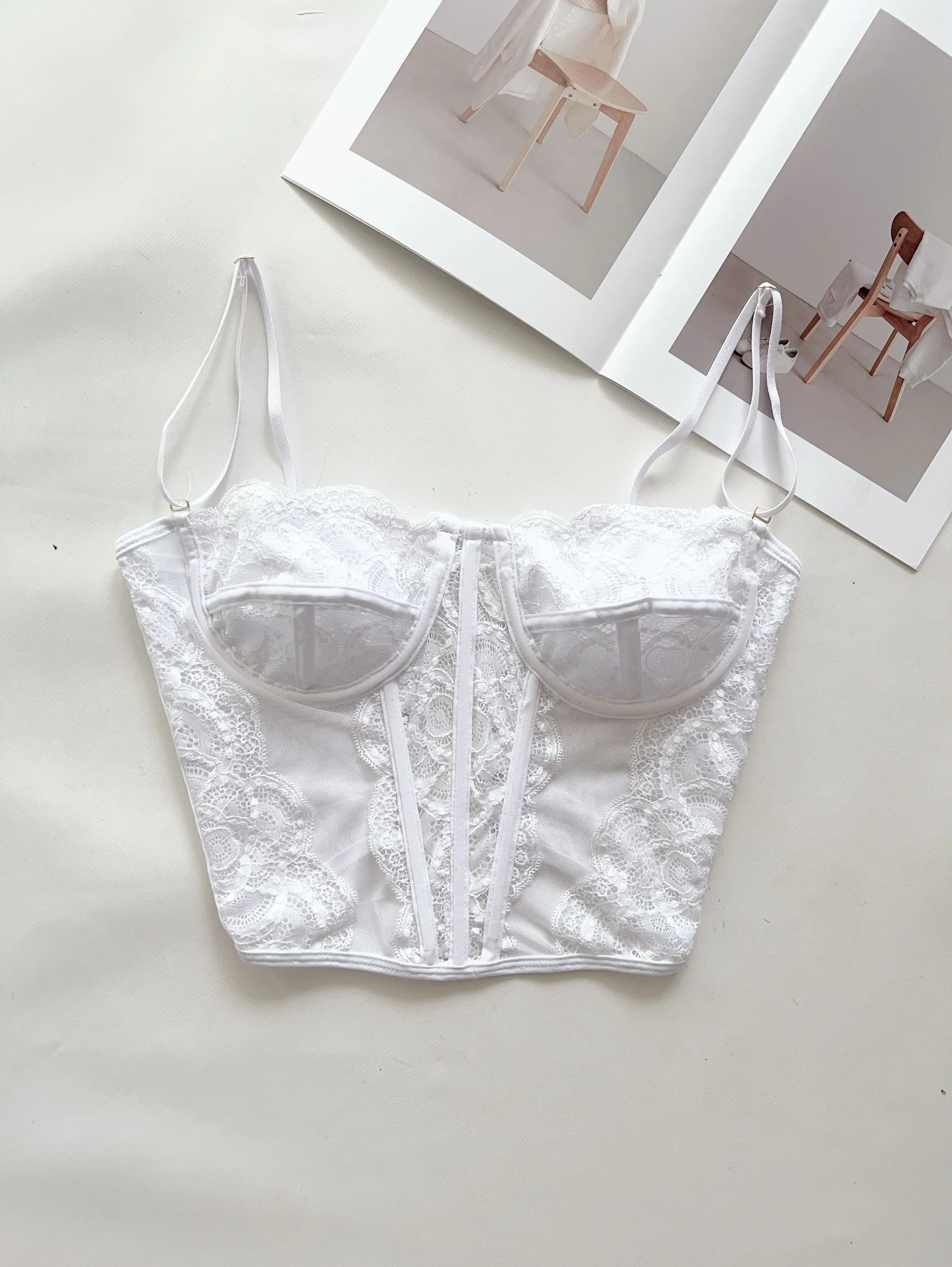 Cropped Corsele Renda com Regulagem