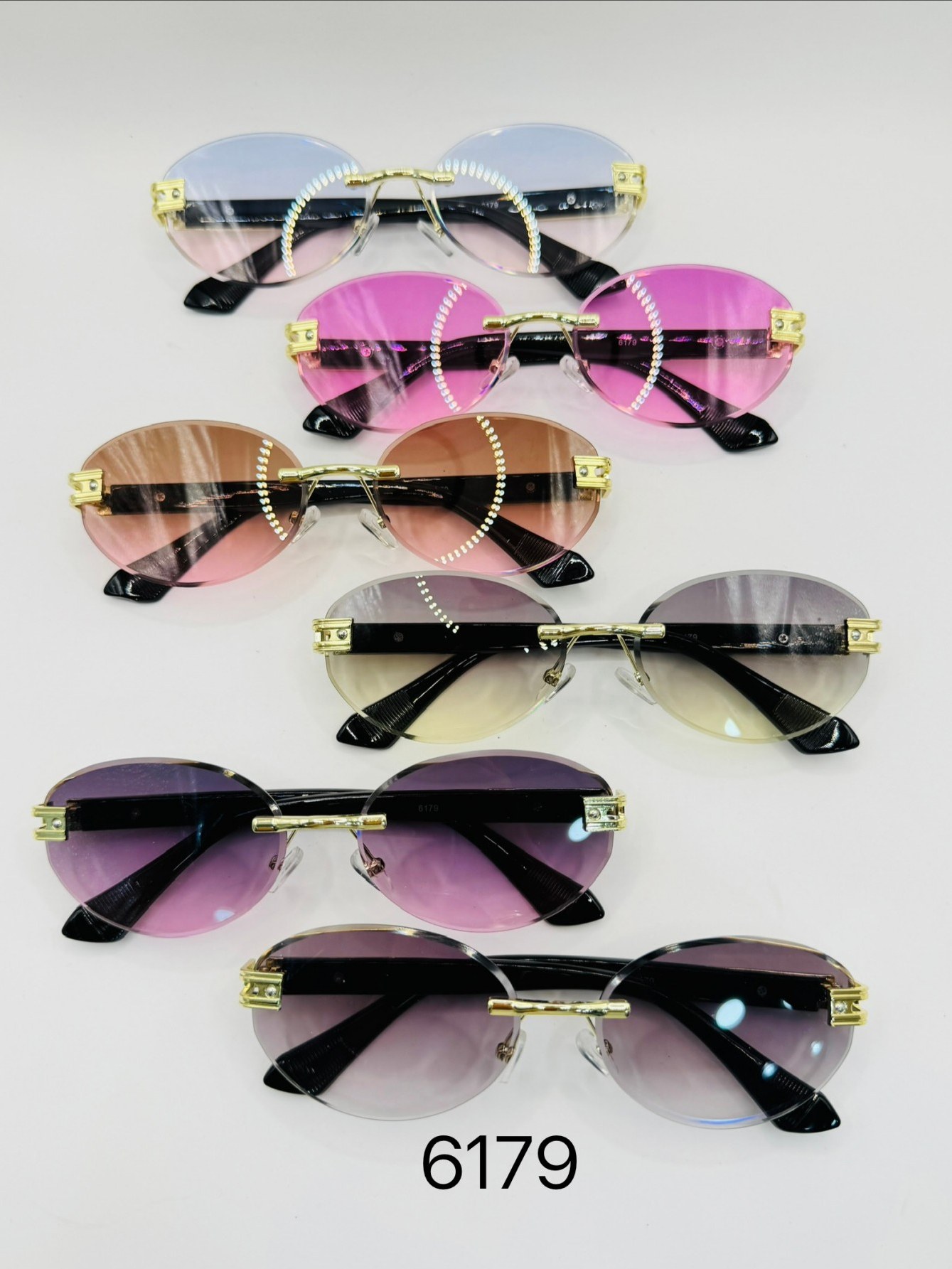 Oculos de sol feminino ,modelo sem aro,forma oval-6179