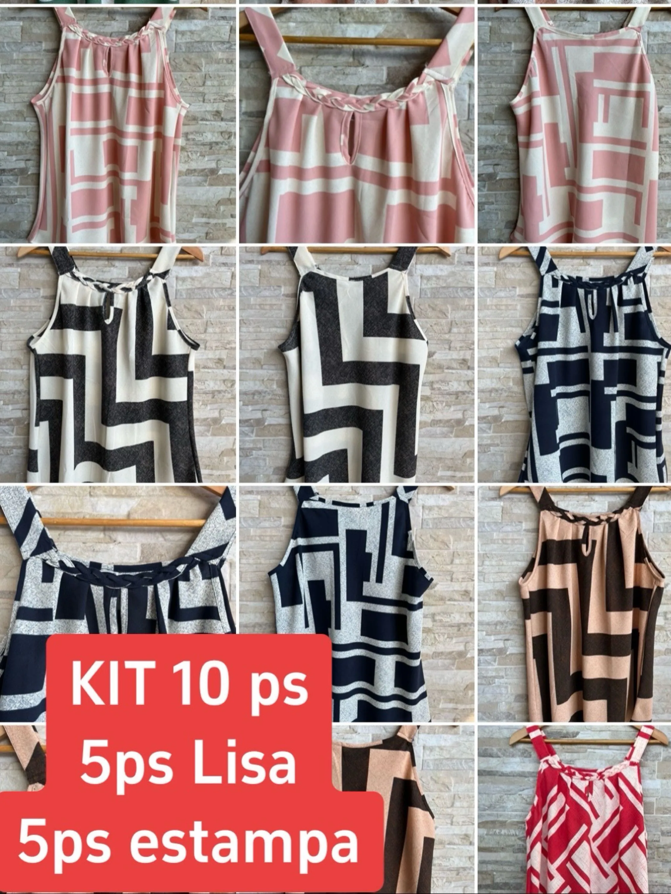 KIT 10PS regata lisa estampa M G GG G2aleatorio