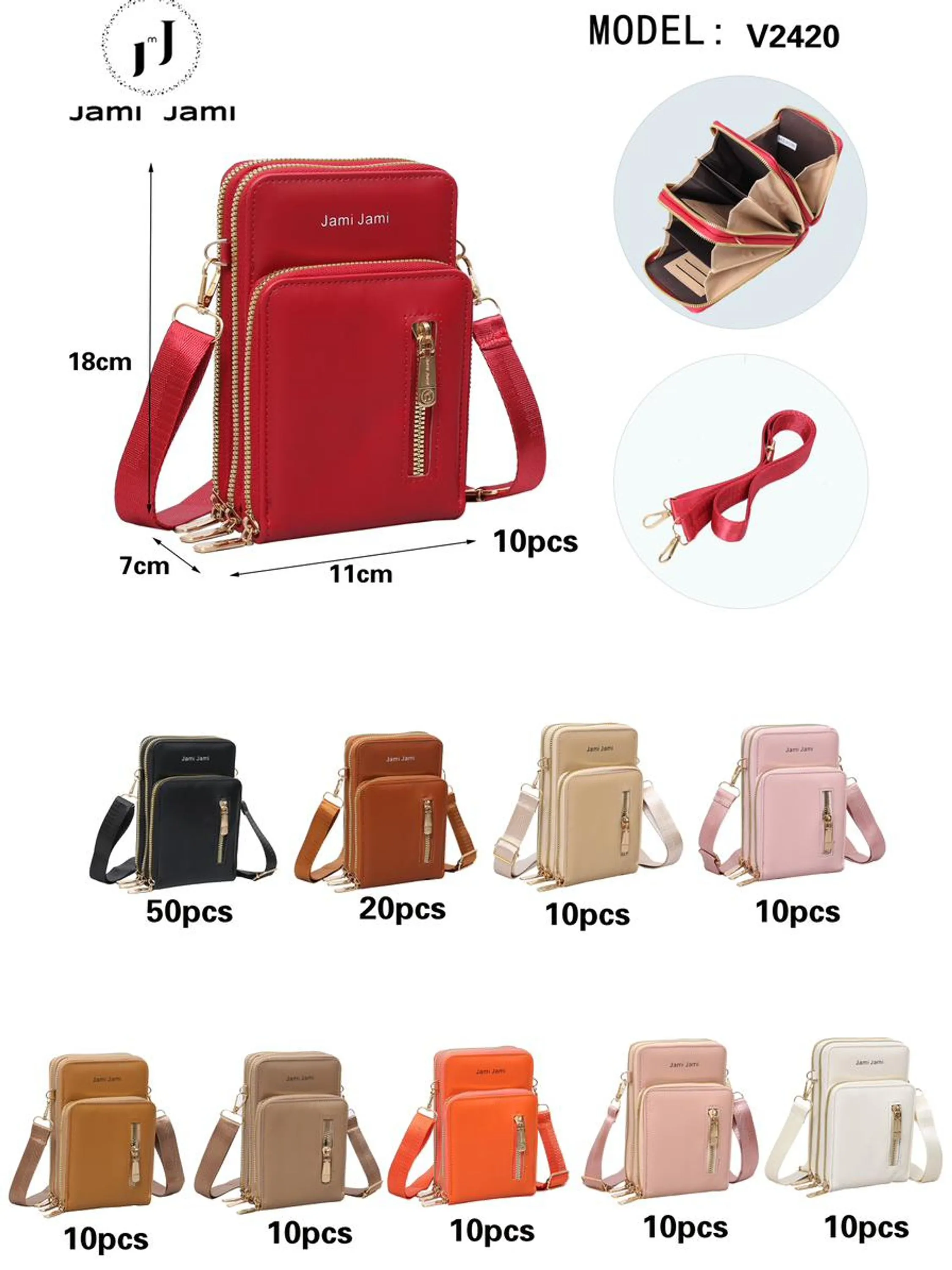 Bolsa feminina transversal V2420