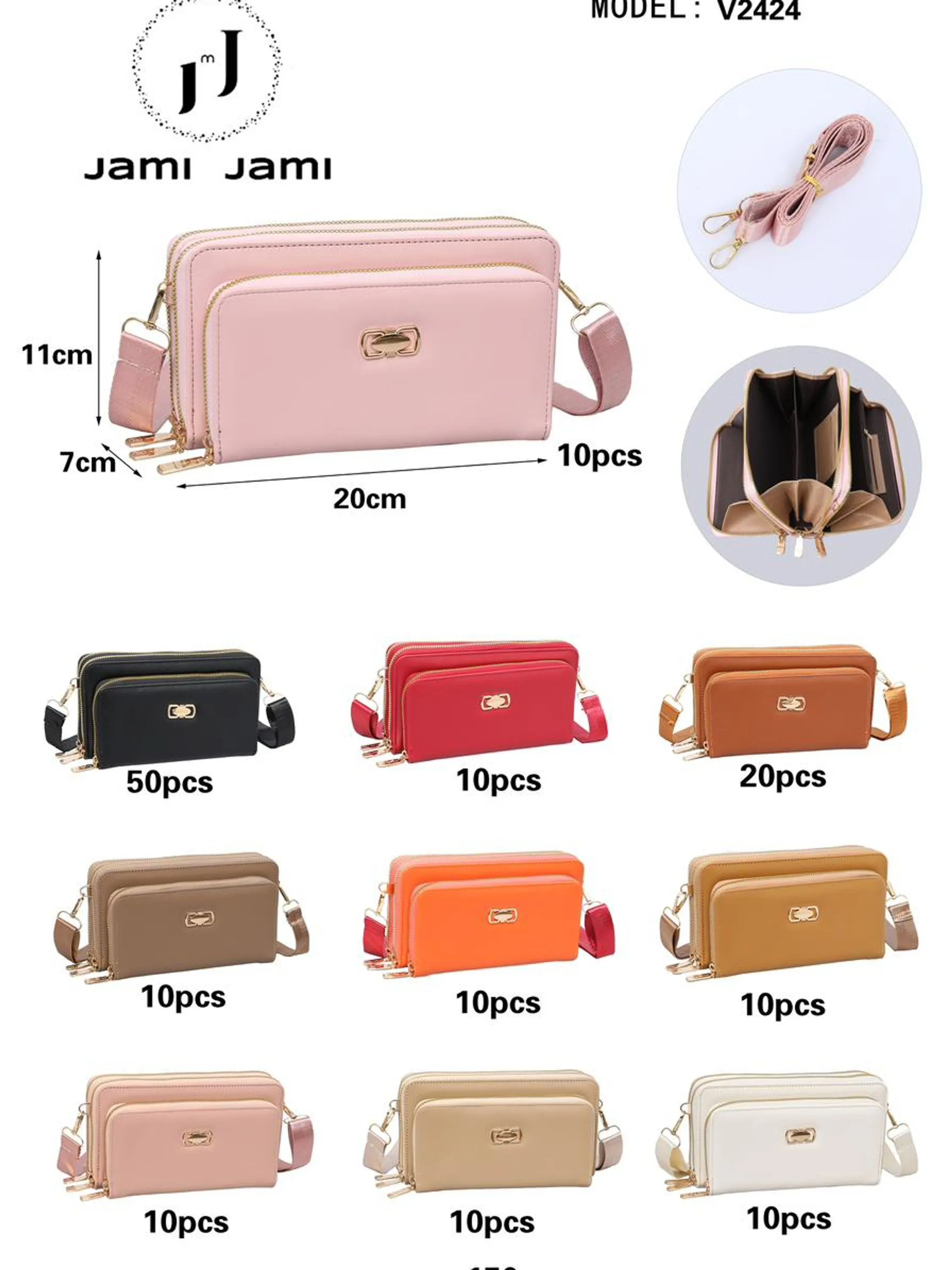 Bolsa feminina transversal V2424