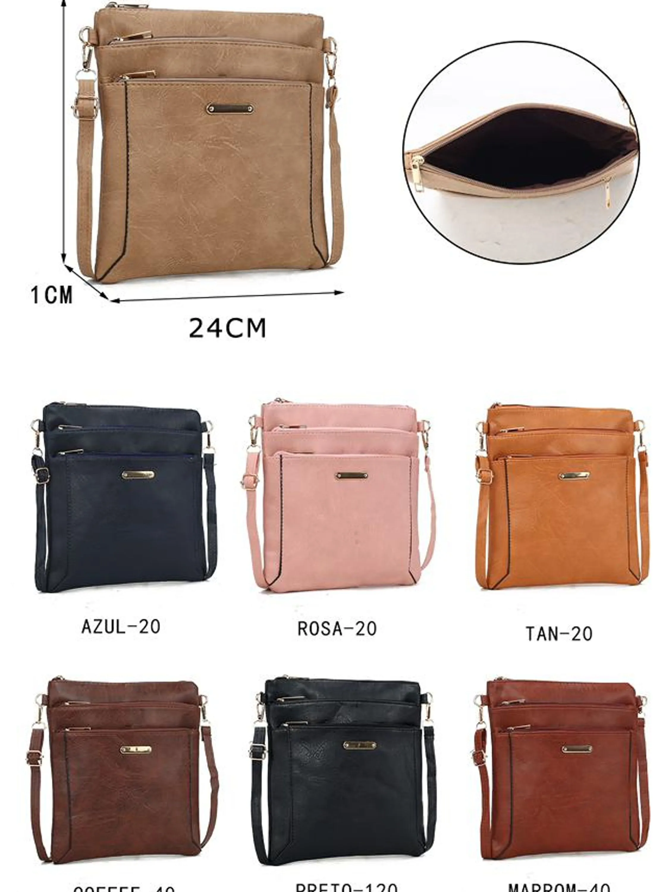 Bolsa feminina transversal T807