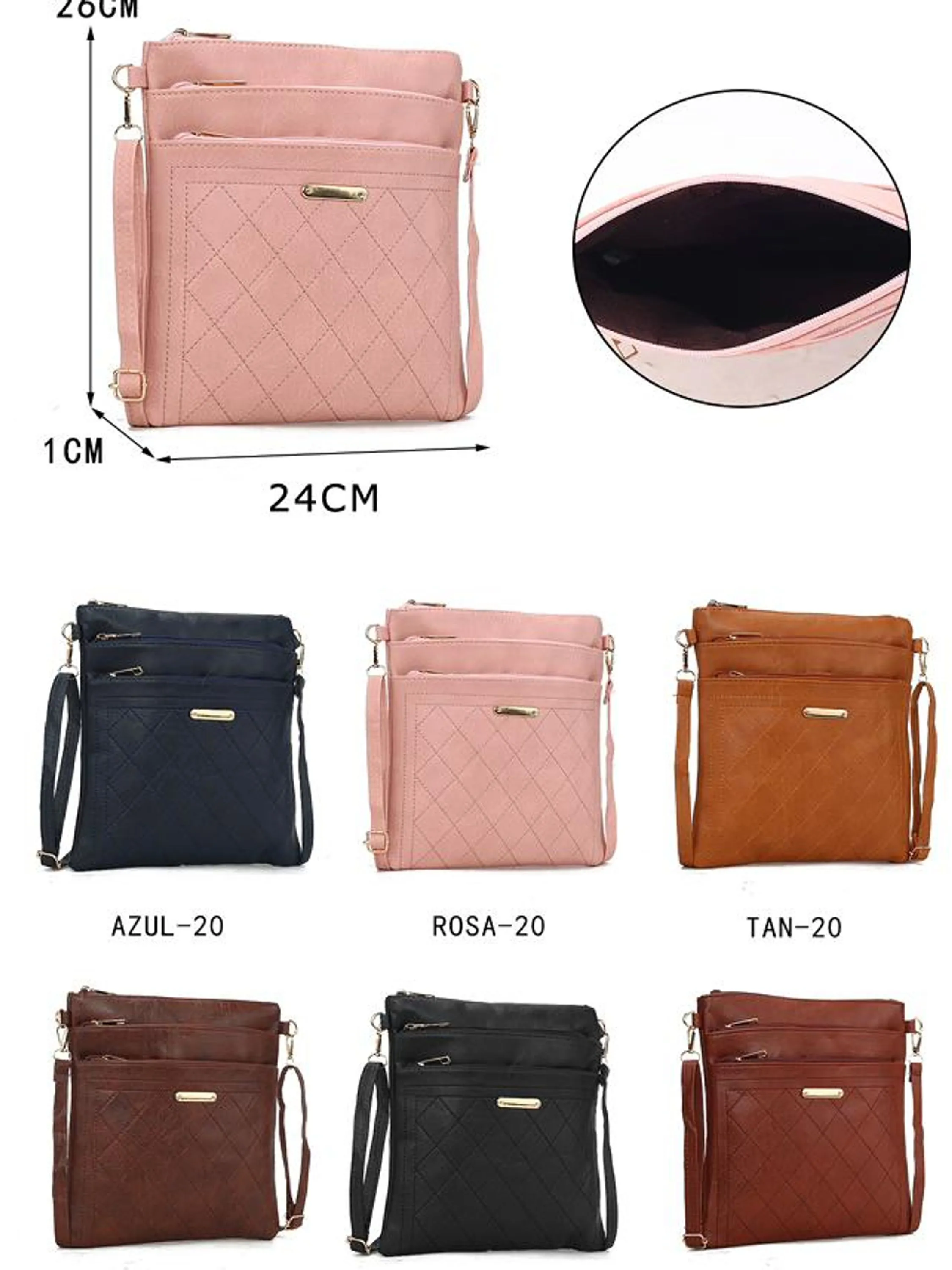 Bolsa feminina transversal T809