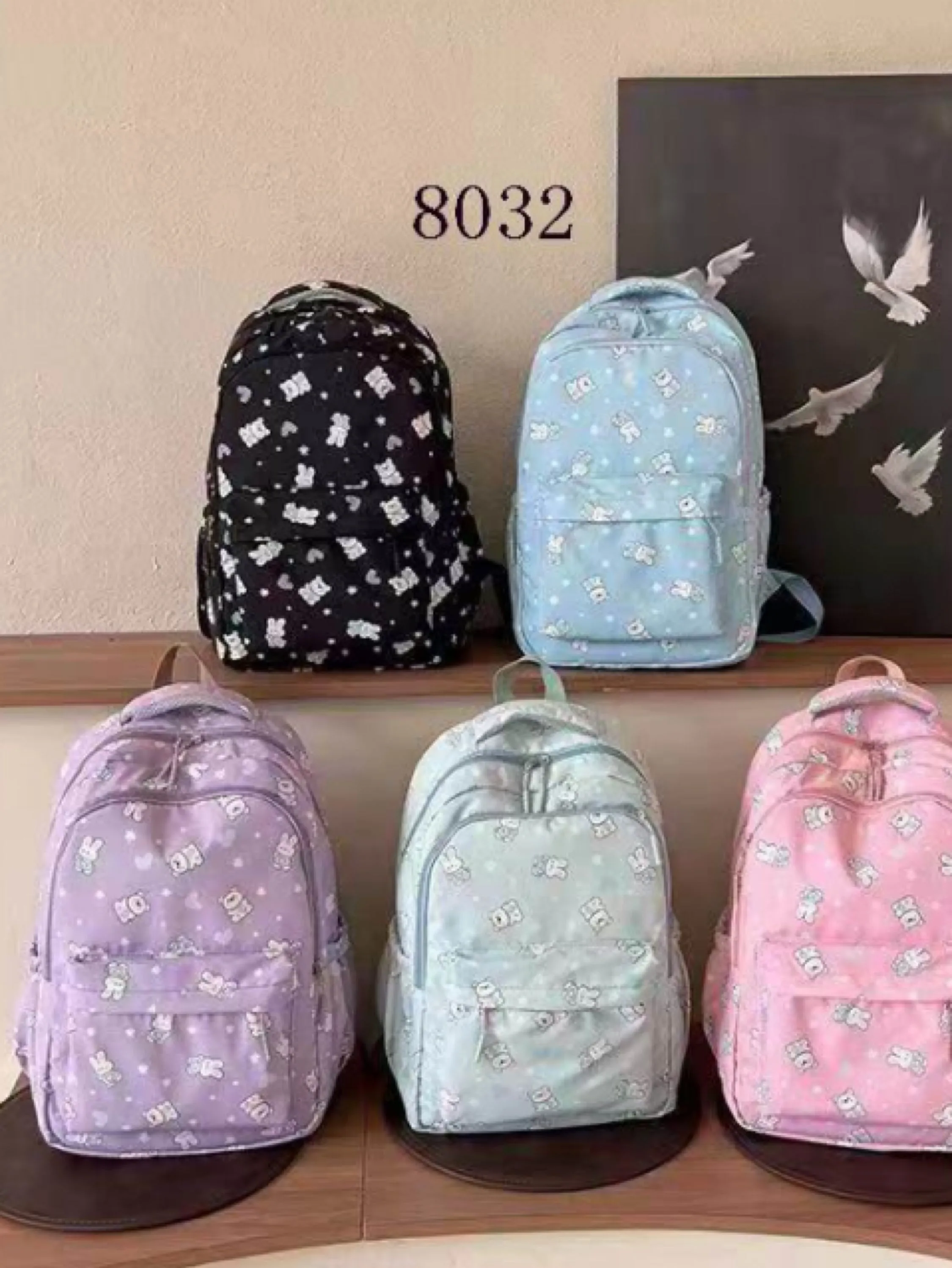 8032 Mochila Bolsa Escolar De Grande Capacidade P/ Estudante Feminina Impermeáve