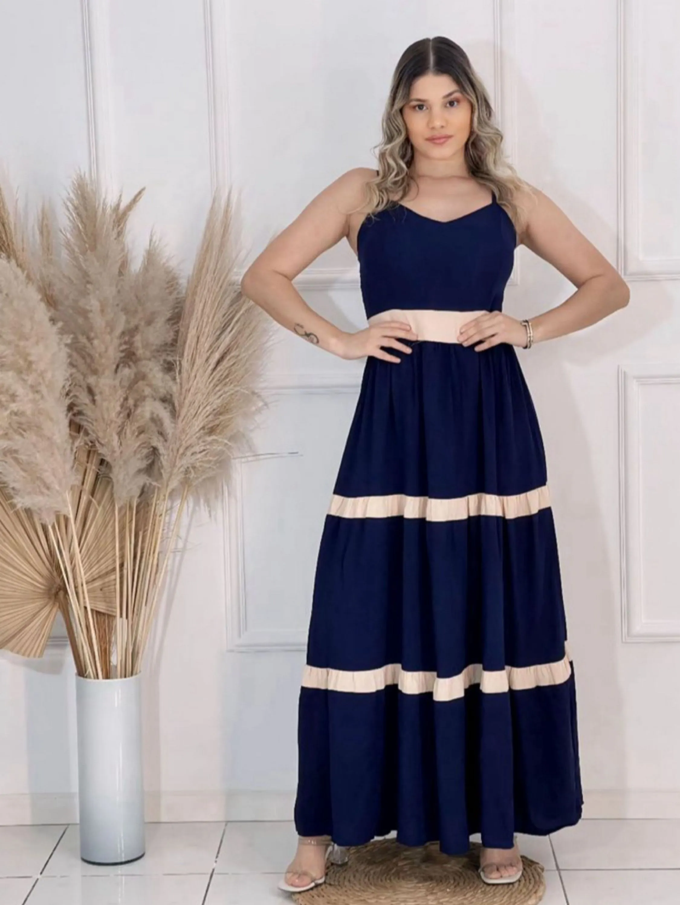 Vestido longo moda verão