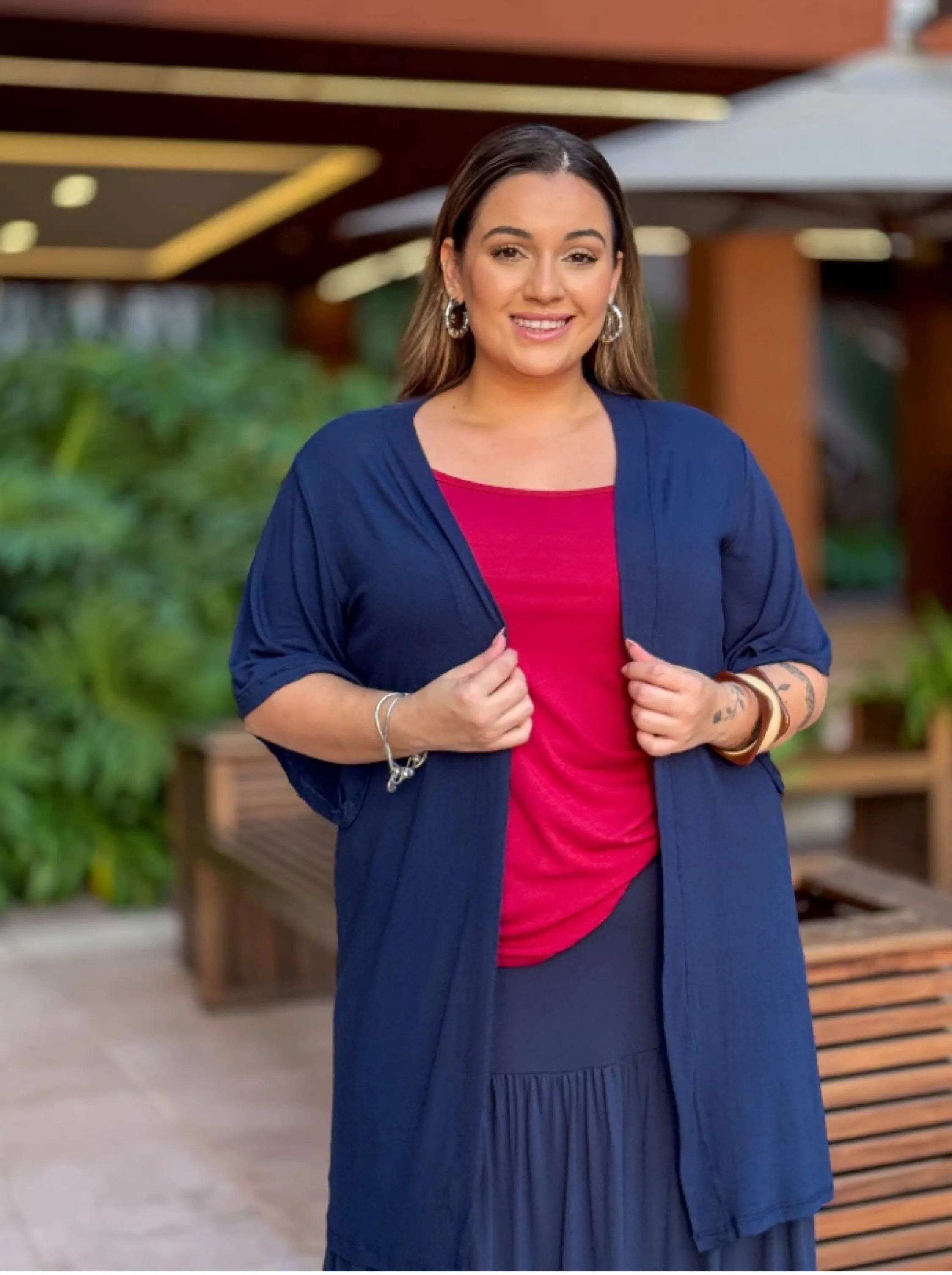 Cardigã plus size elegante