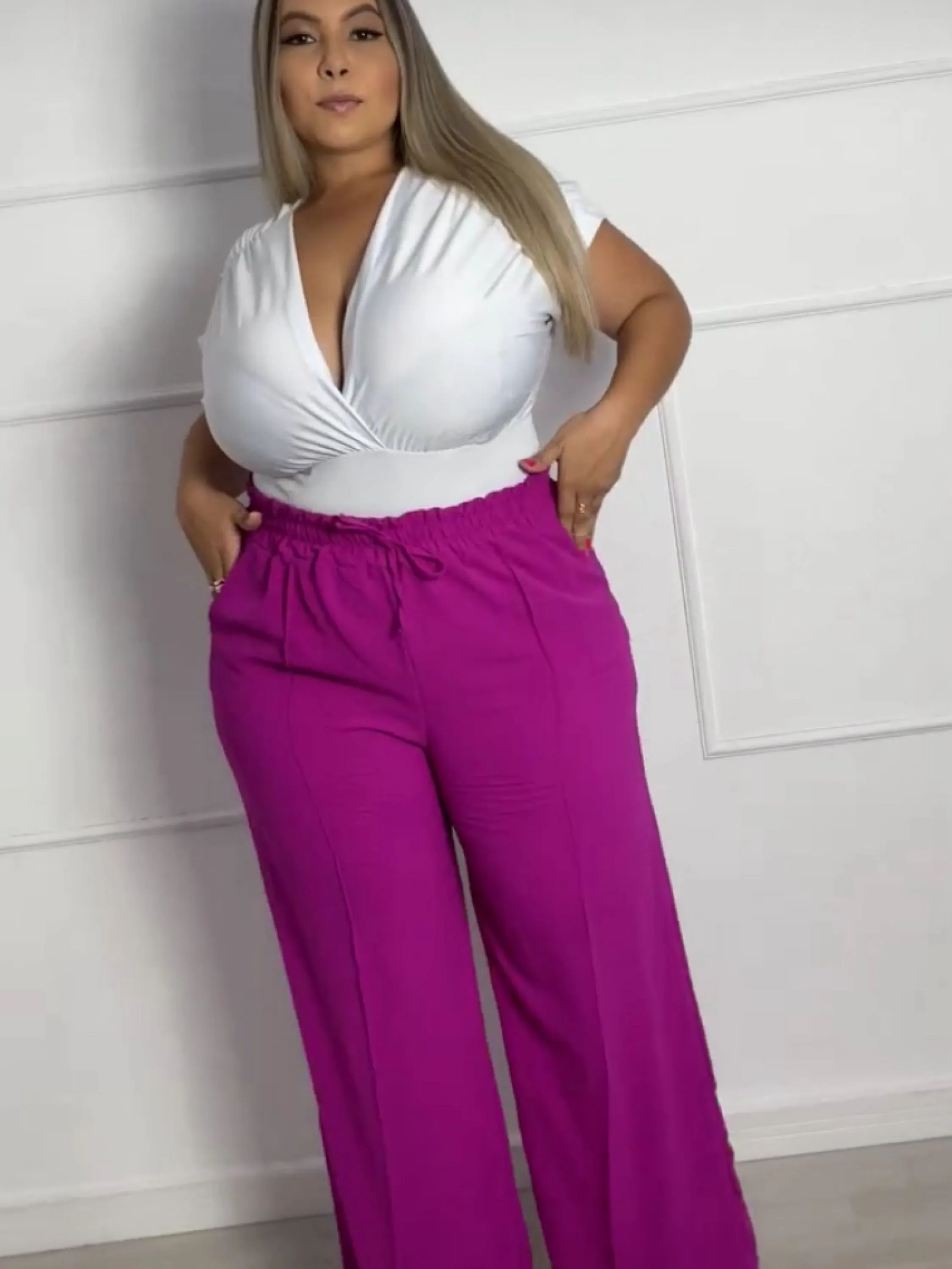 Calça  pantalona  Plus Size