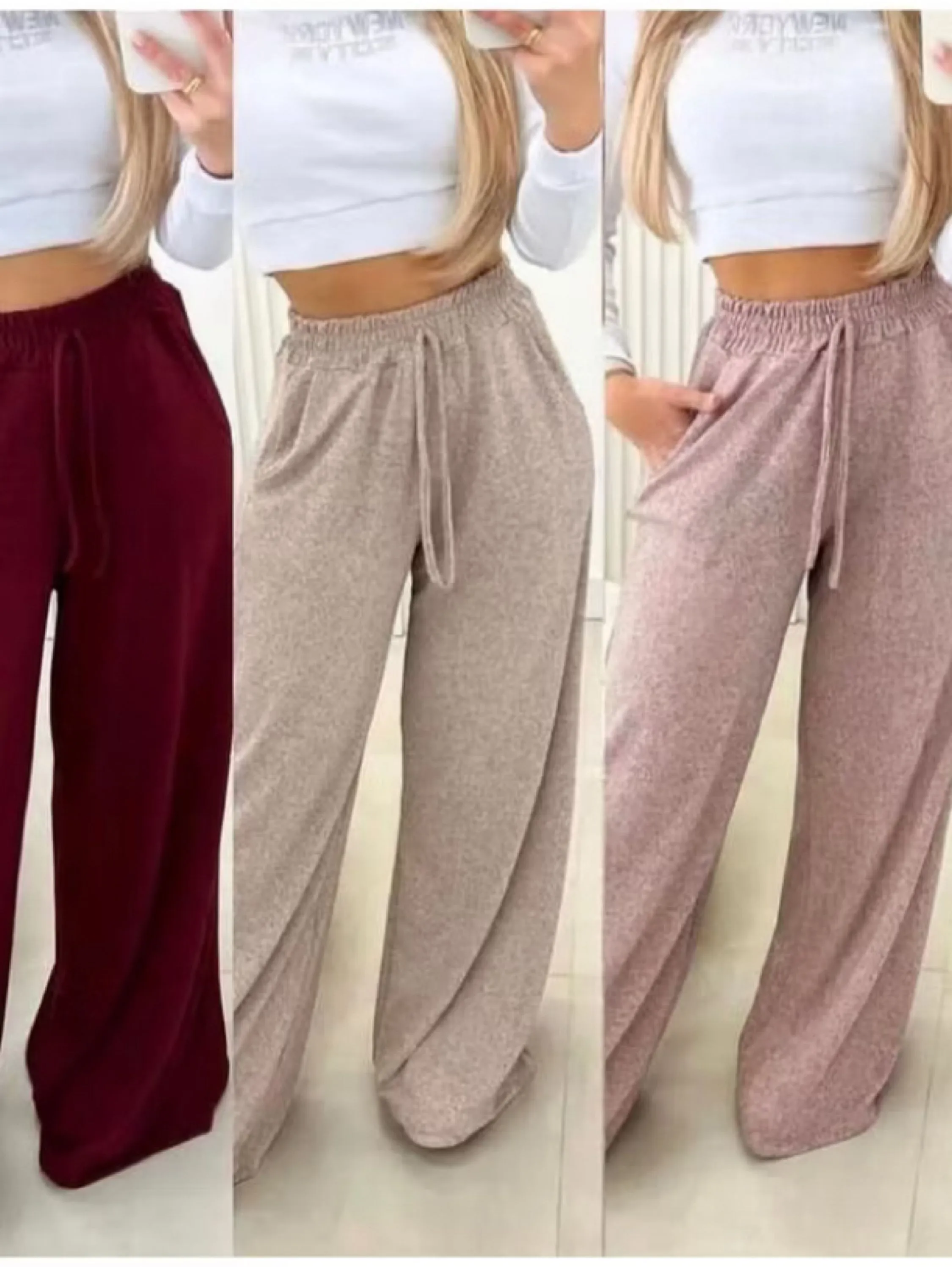 Calça pantalona lãzinha