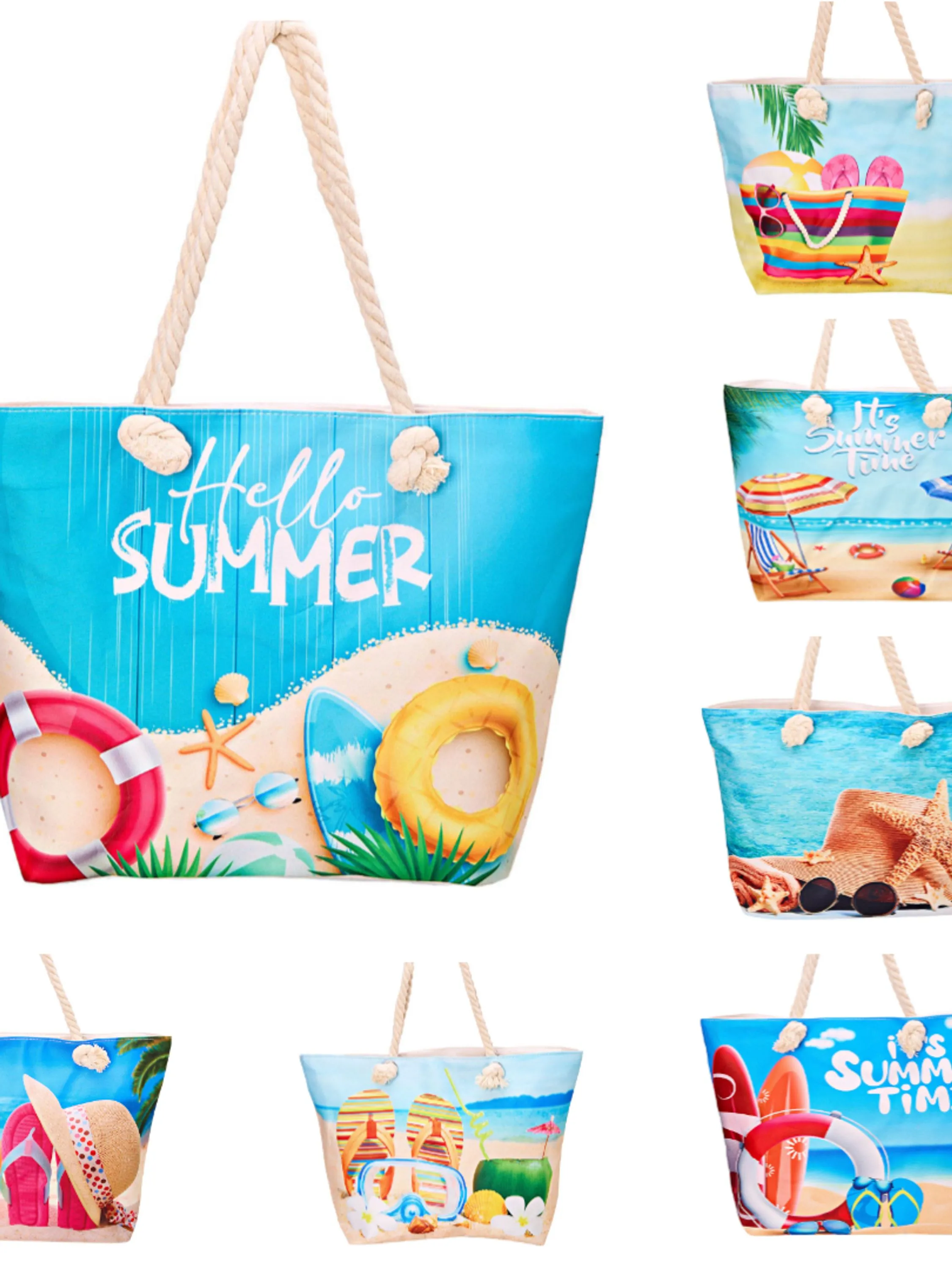 BOLSA DE PRAIA ESTAMPADA FEMININA 6 PEÇAS - S66