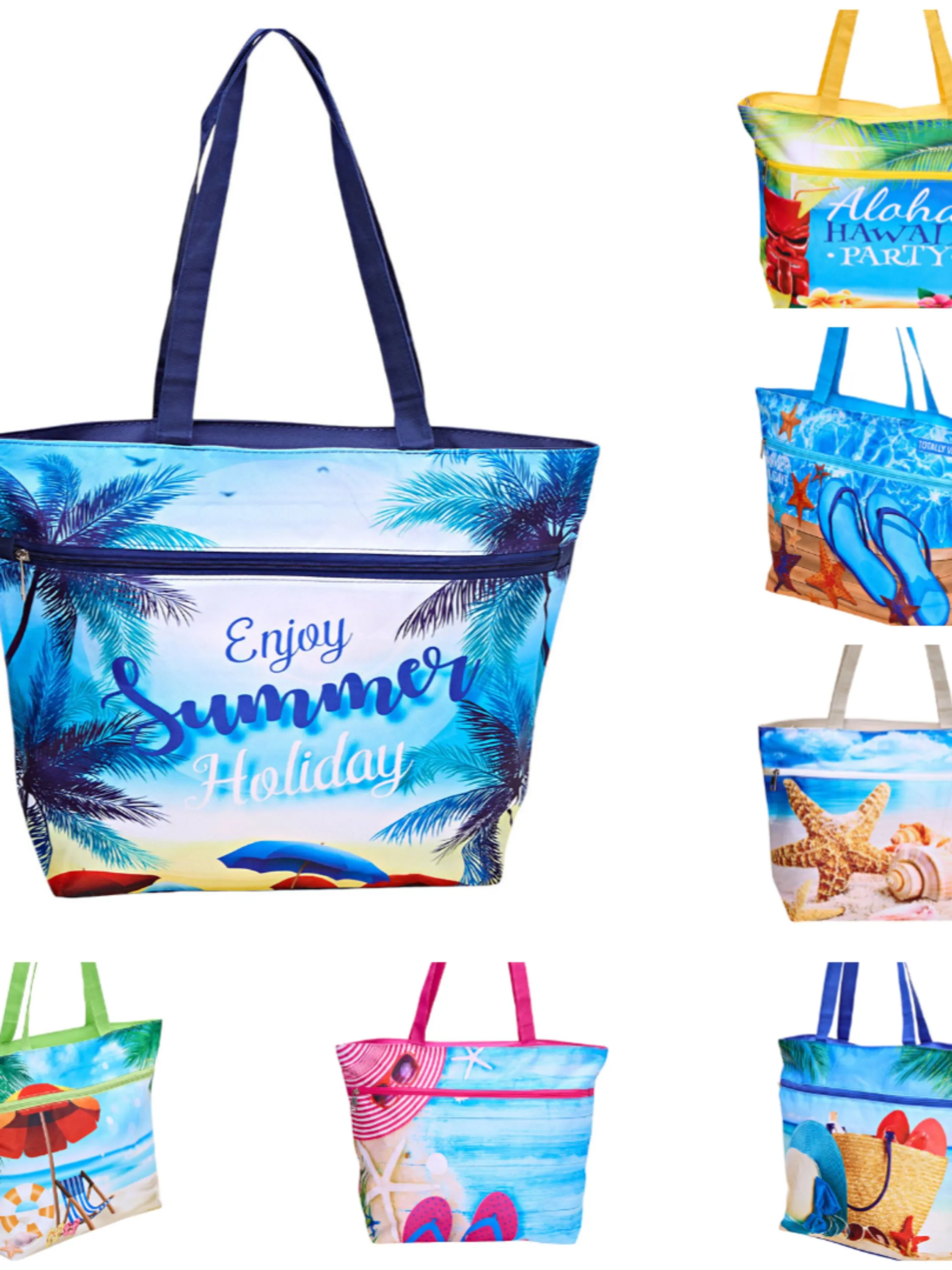 BOLSA DE PRAIA ESTAMPADA FEMININA 6 PEÇAS - KD-05