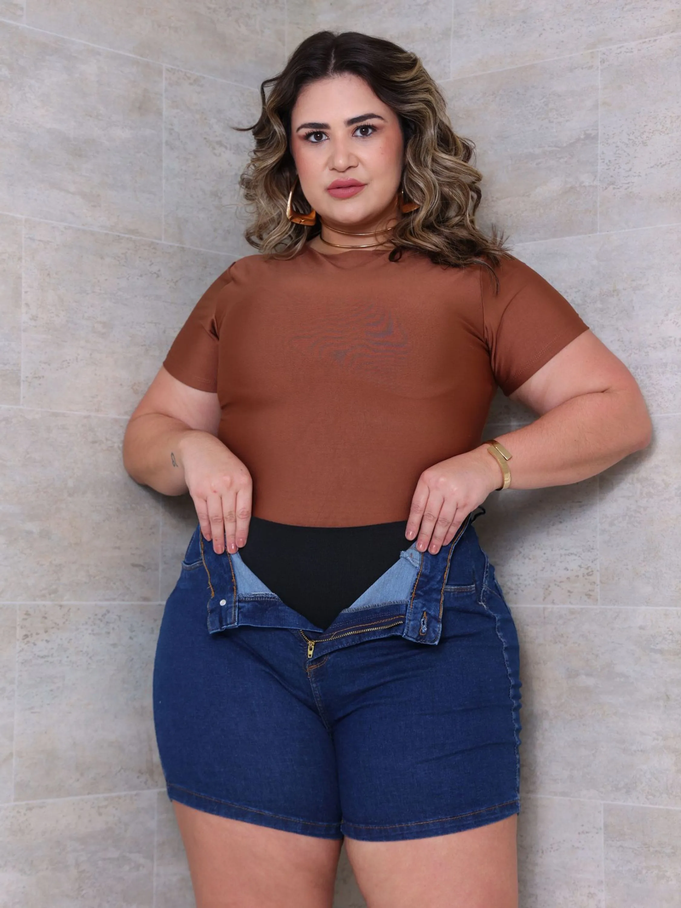 Shorts Jeans Lipo Plus Size Eduarda