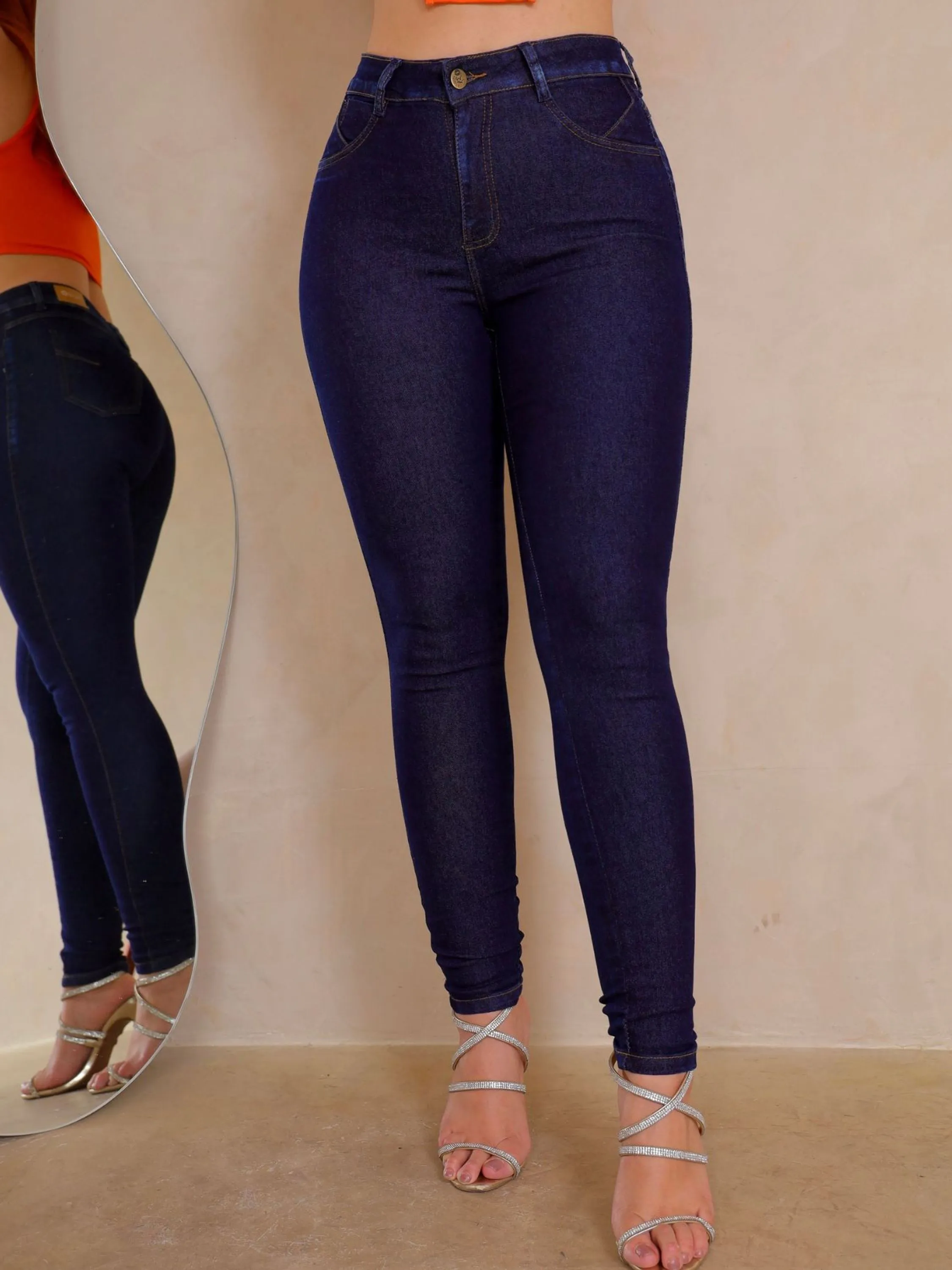 Calça Jeans Look Girls Skinny Intermediária Feminina Azul