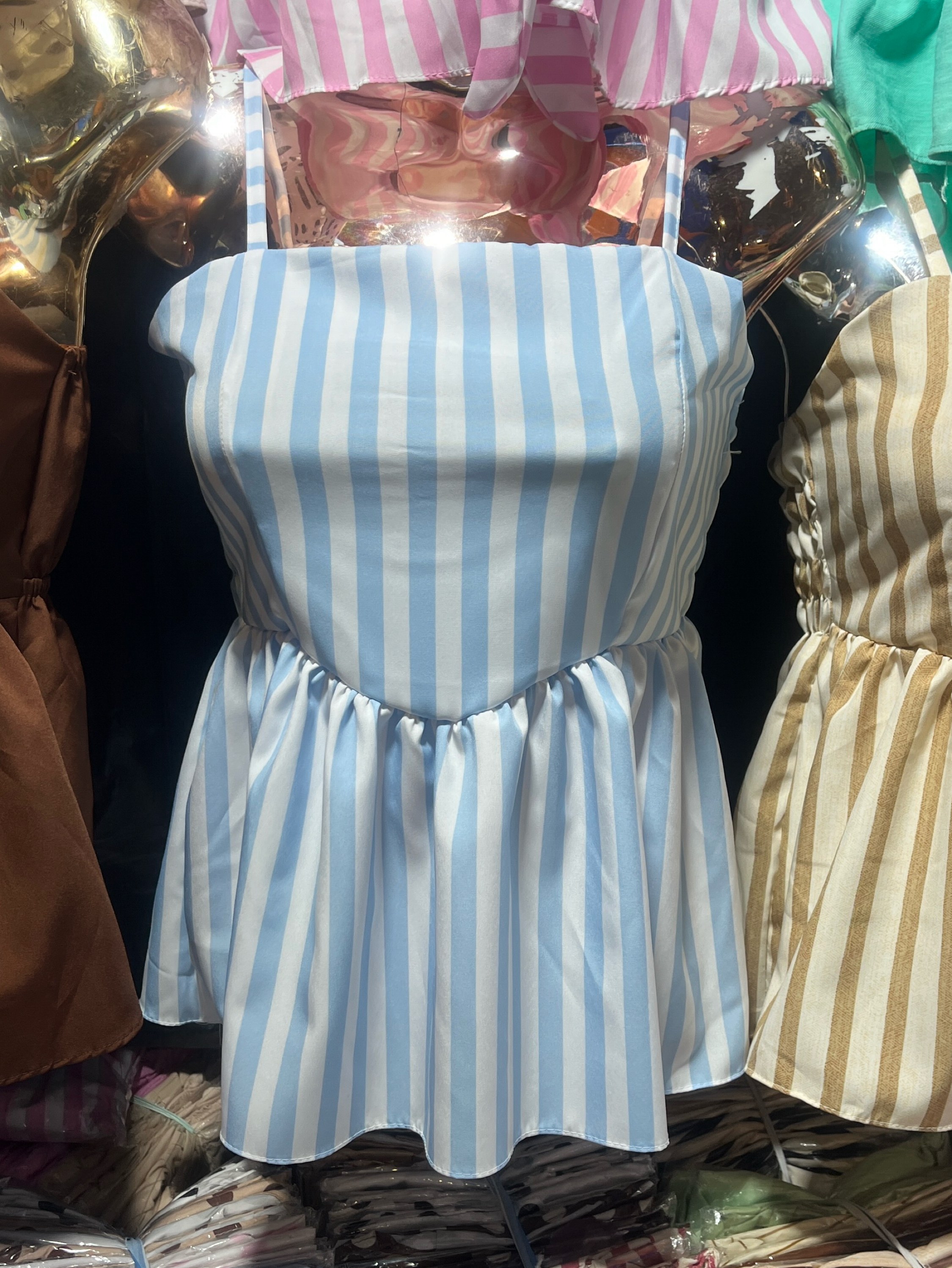 Blusa de malha crep listrada