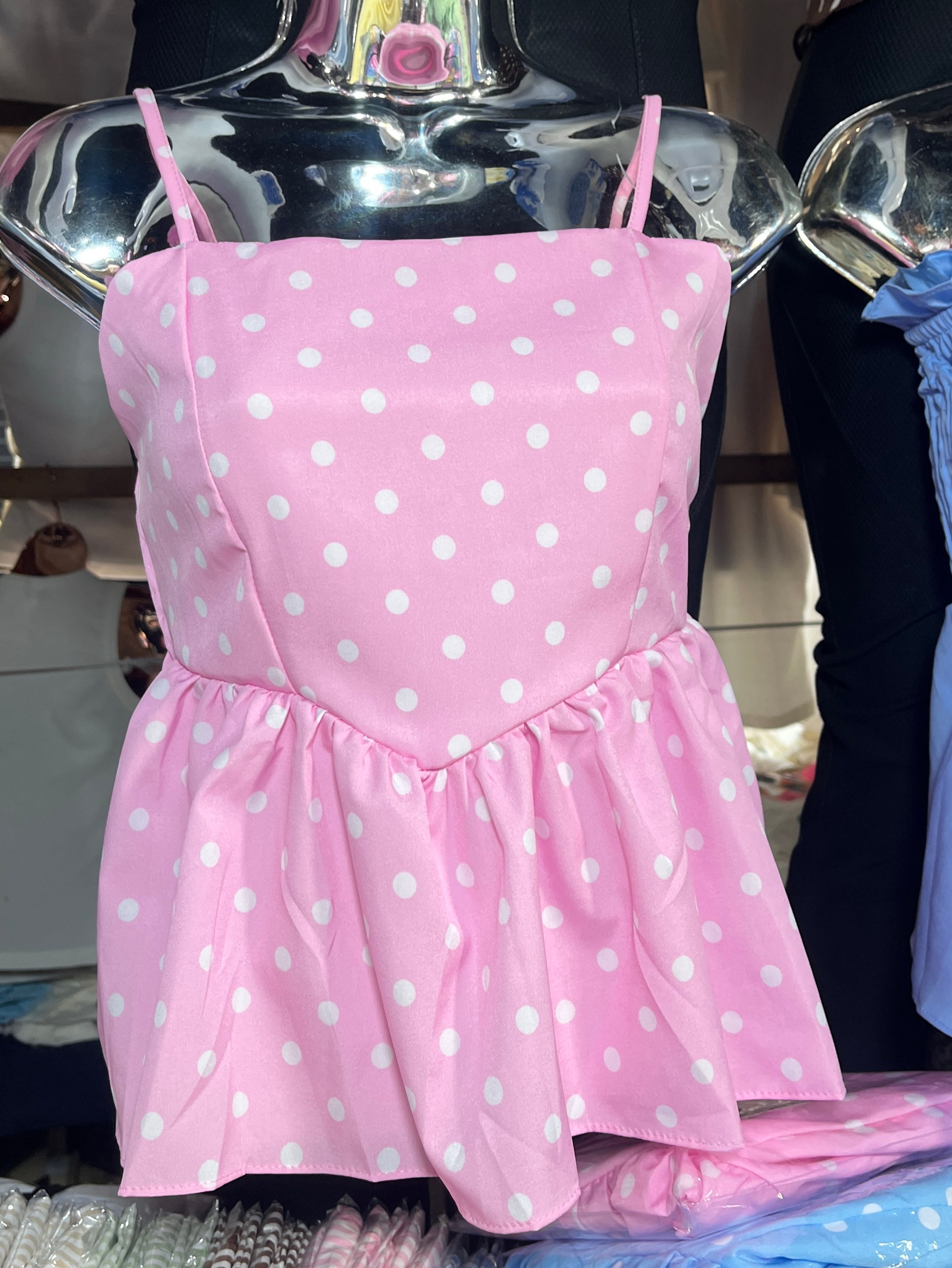 Cropped alcinha babado de bolinha