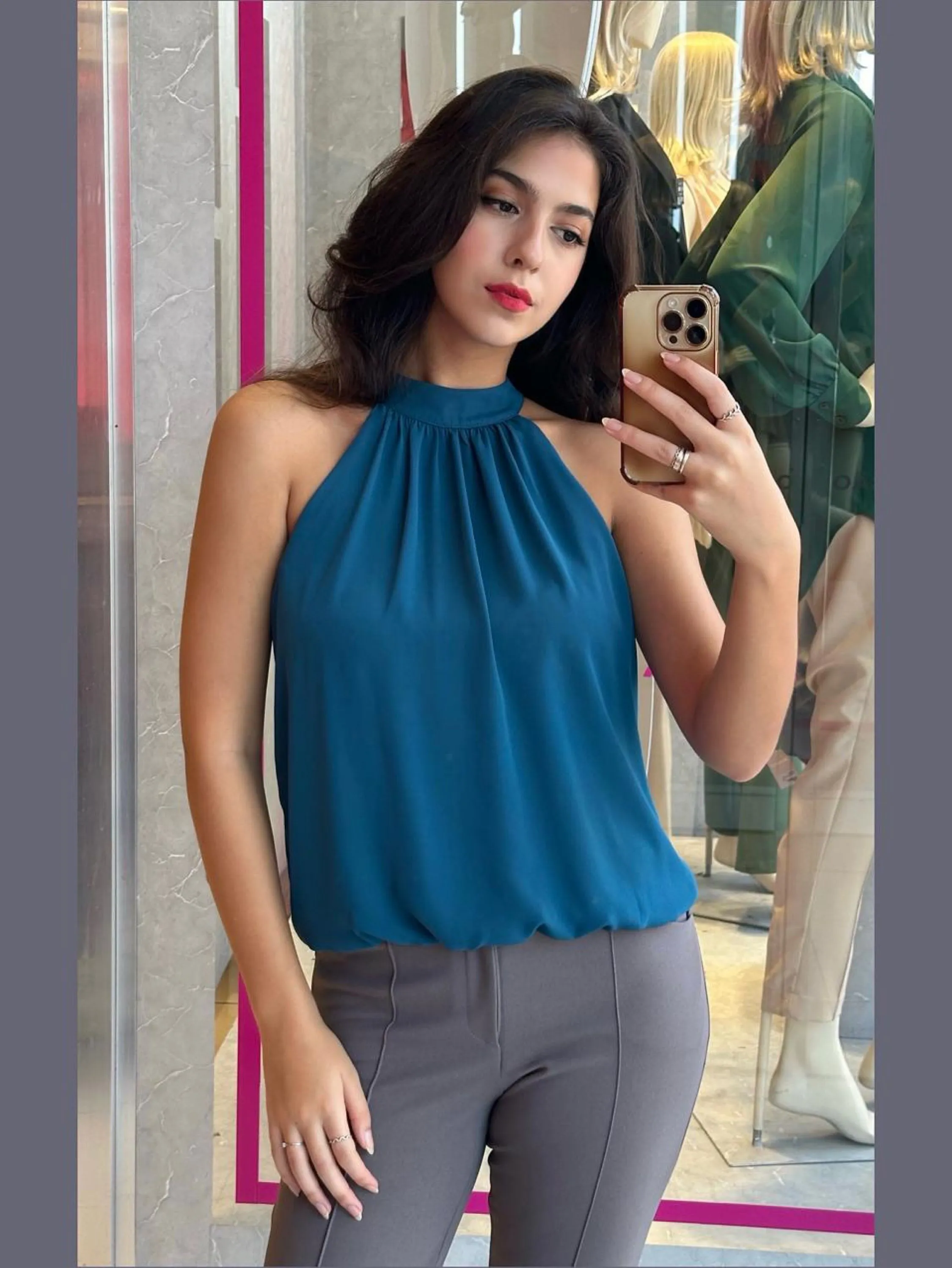 Blusa balone de crepe