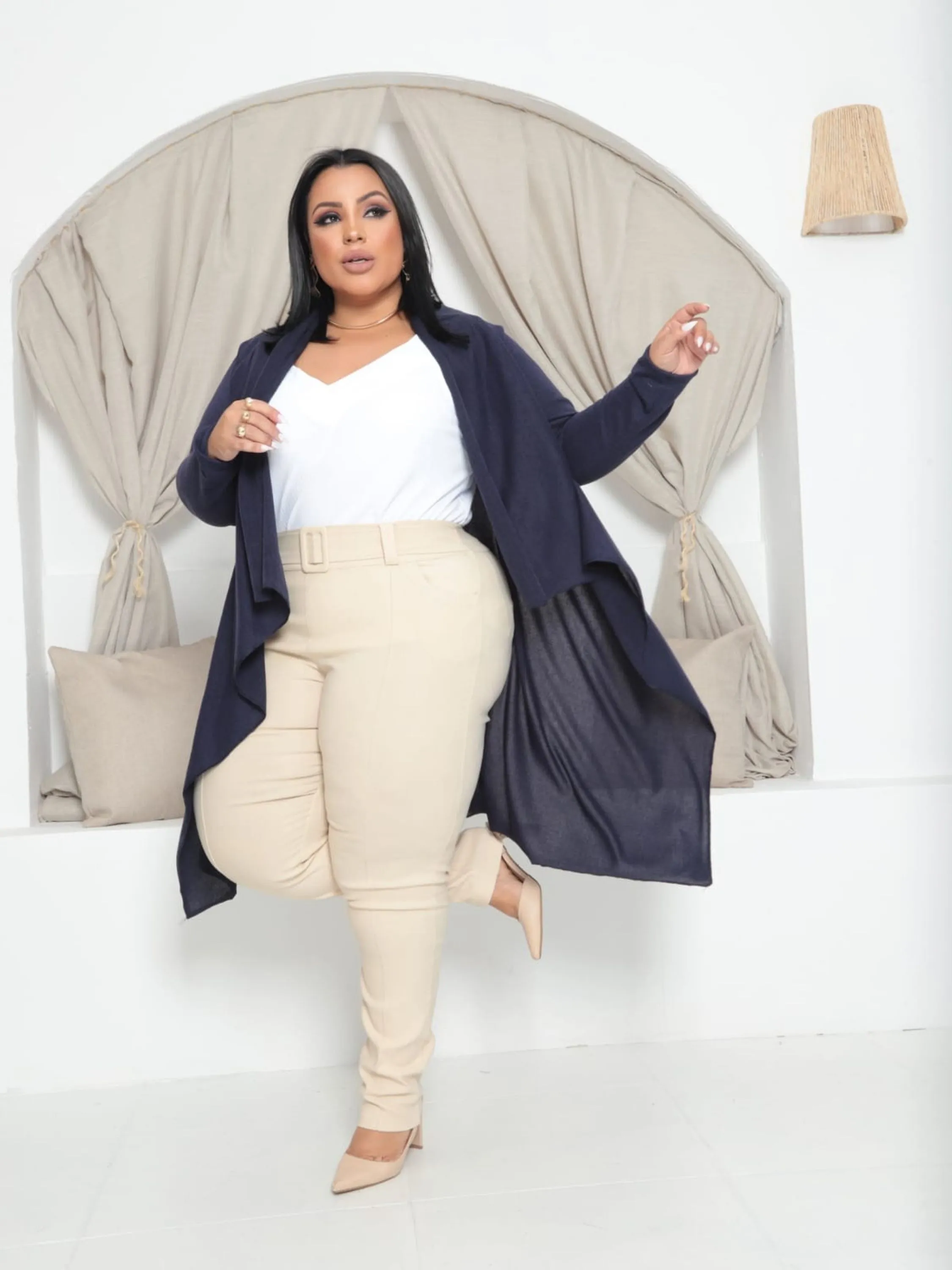 Casaco Cardigan Blenda,moda plus size  coleção outono  inverno.