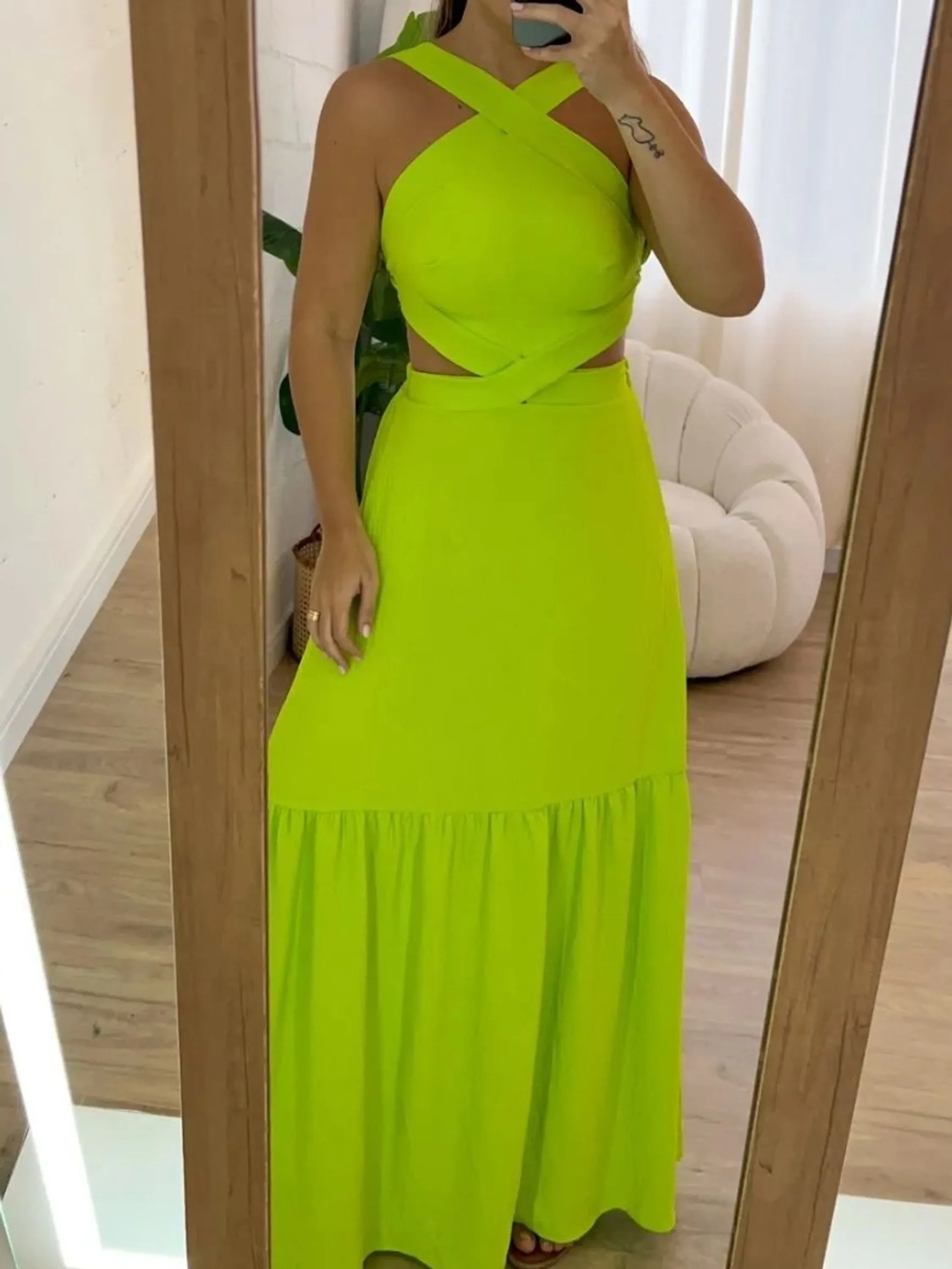 Vestido longo com bojo