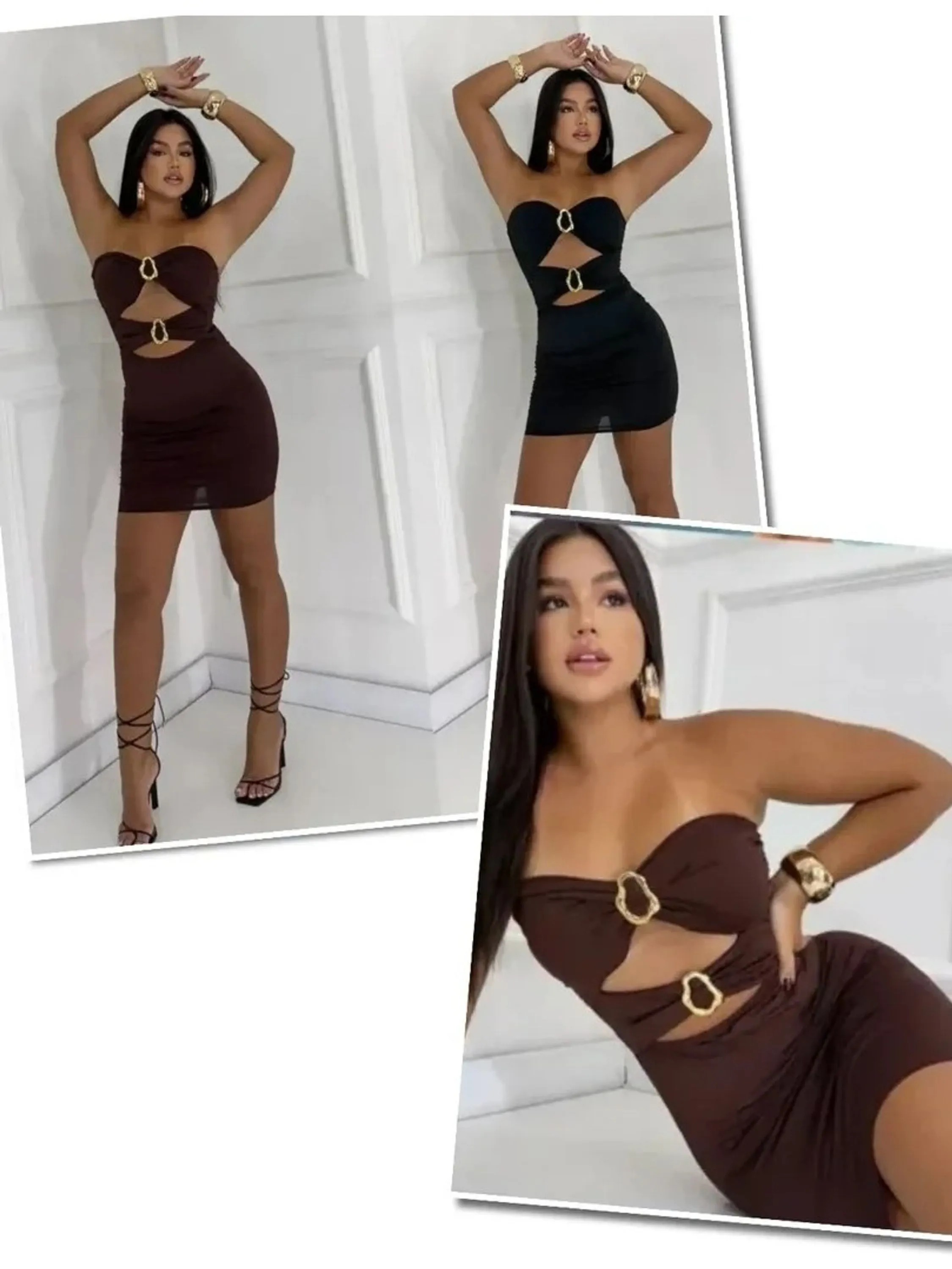 Vestido  fivela com bojo