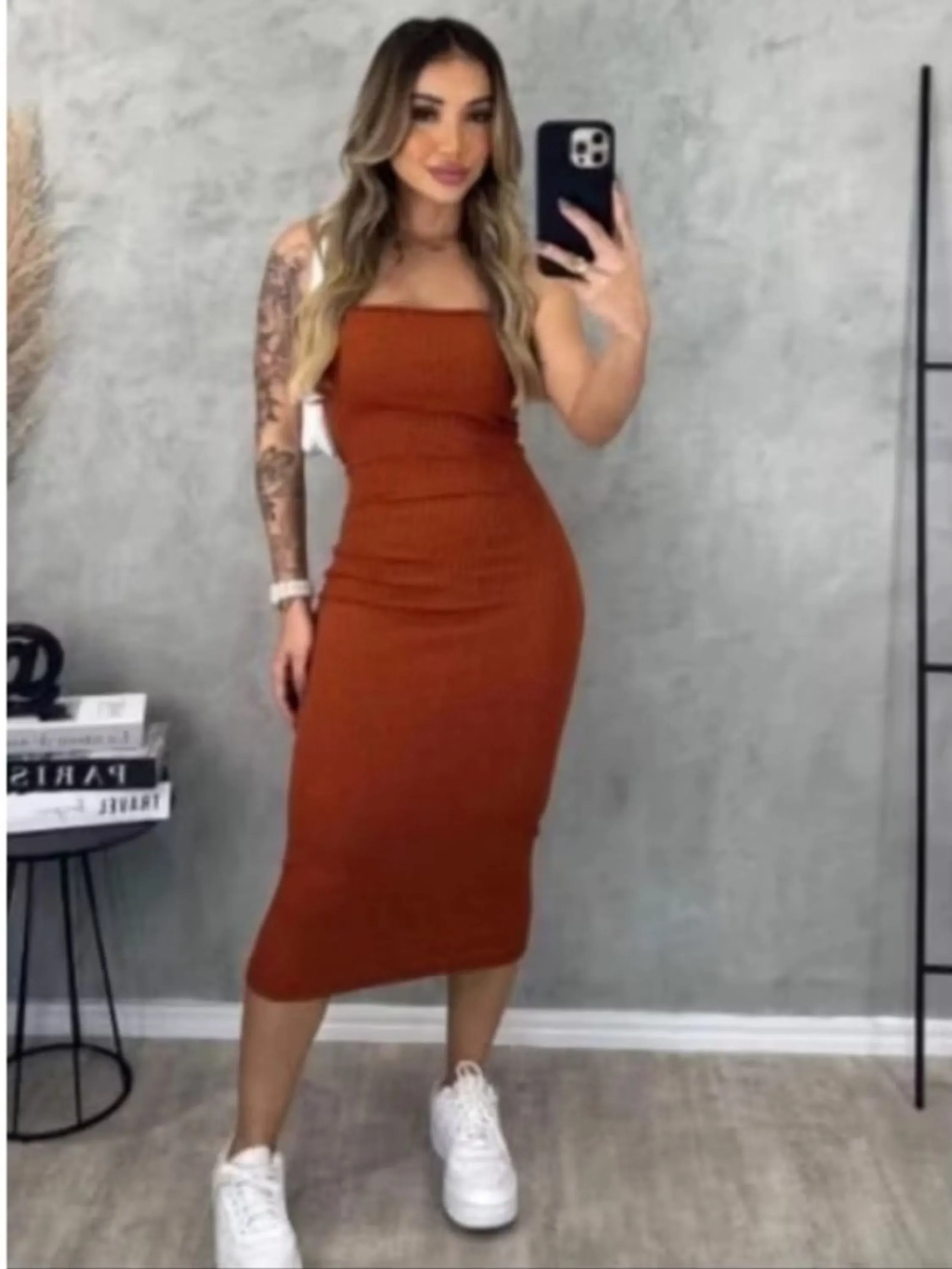 Vestido Midi tomara que caia