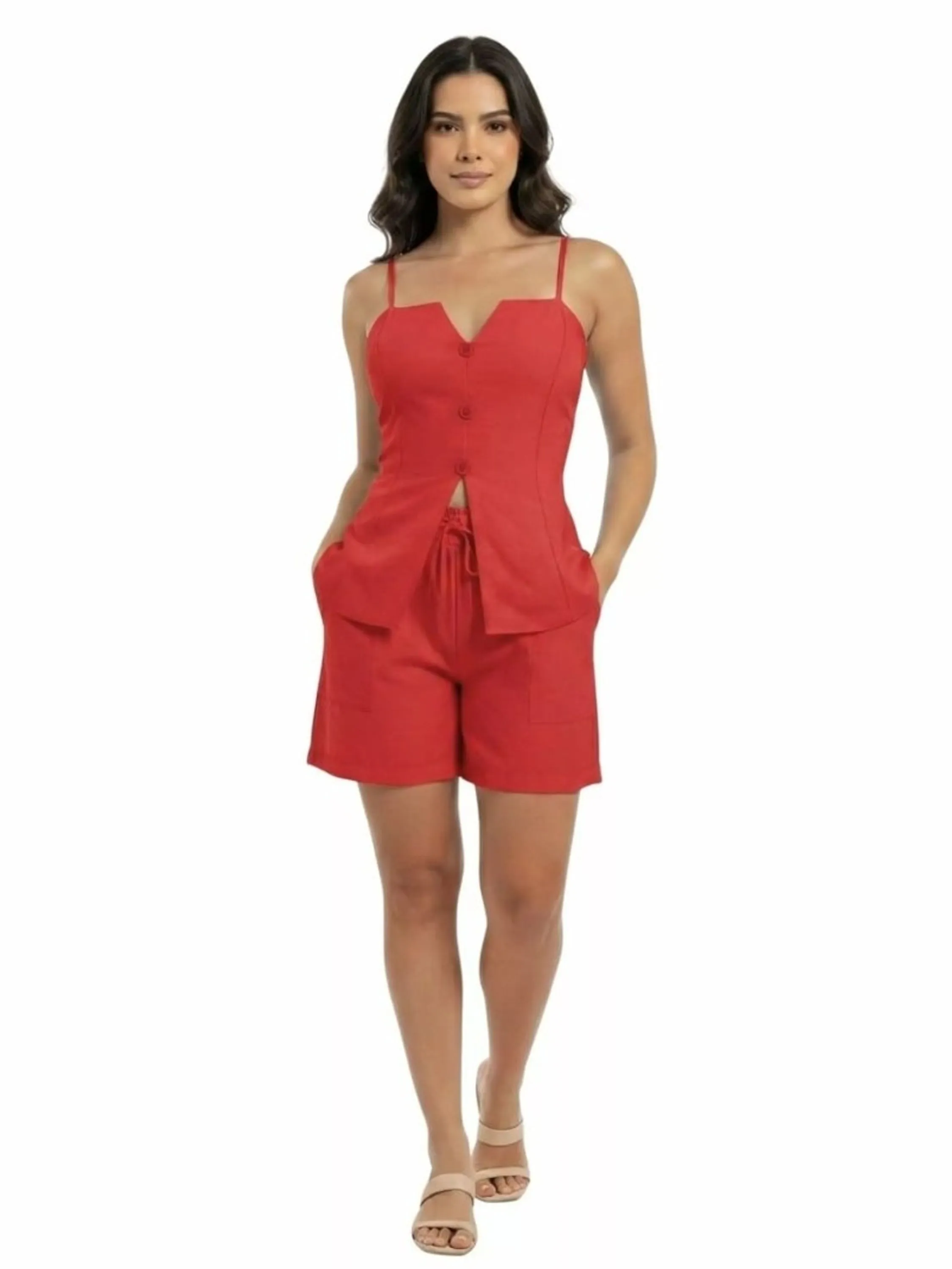 Conjunto peplum short e blusa