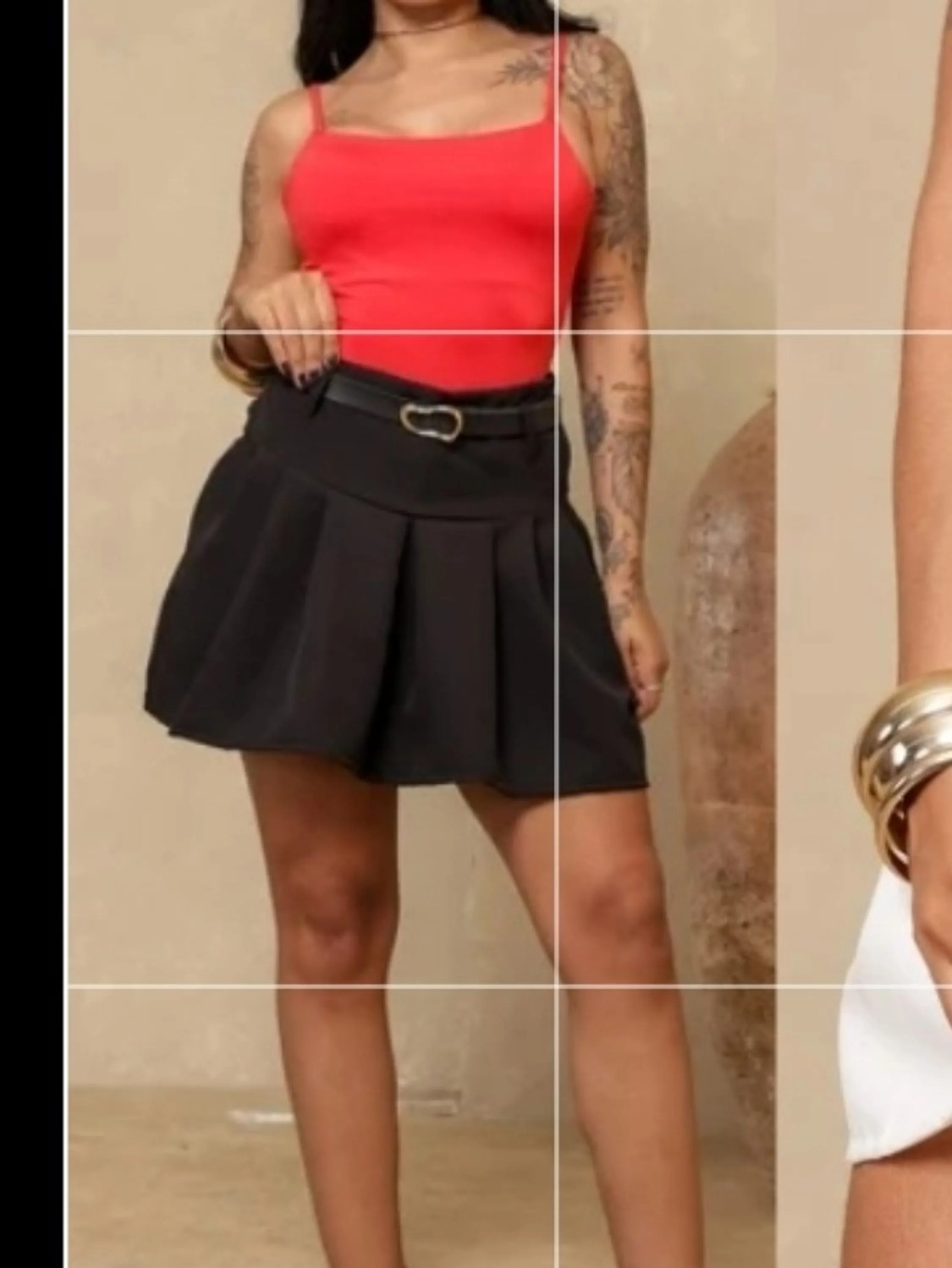 Short saia  alfaiataria com sinto