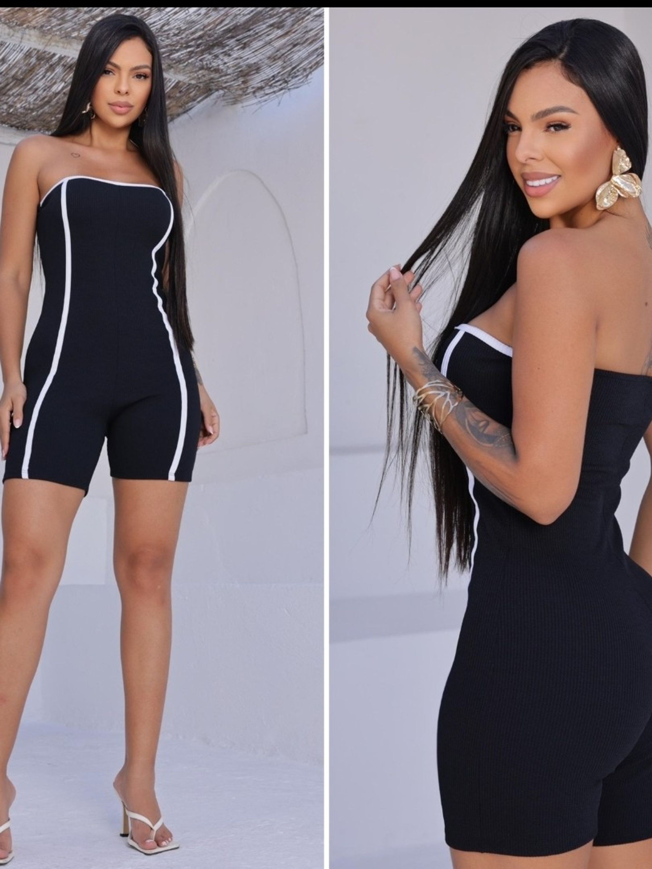 Macaquinho tomara que caia com bojo