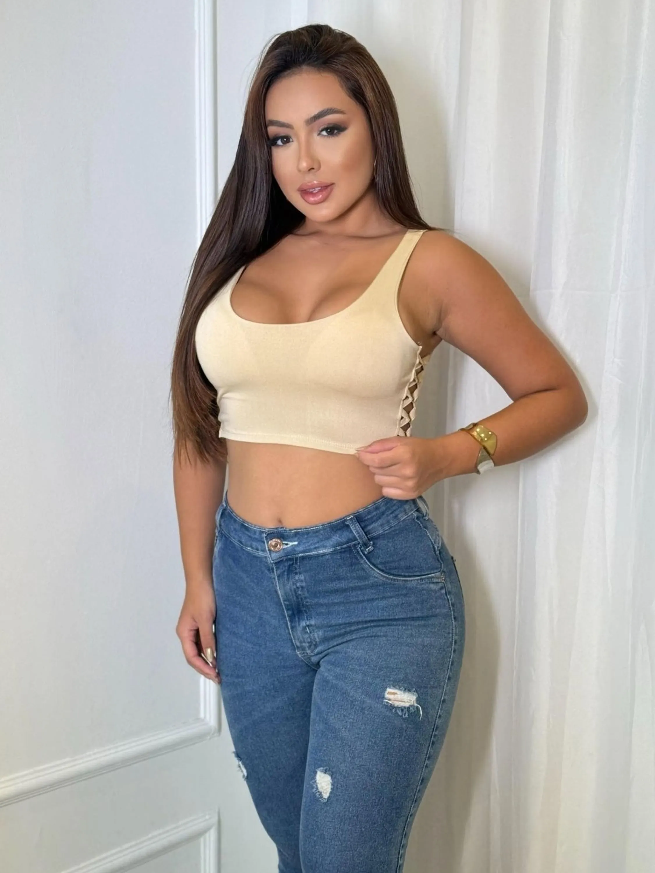 Cropped regata com bojo