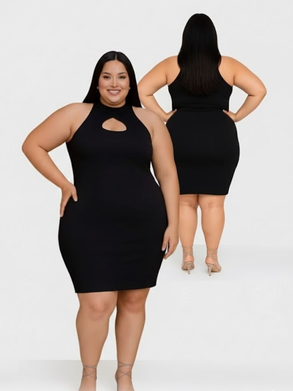 Vestido Decote Coração Plus Size