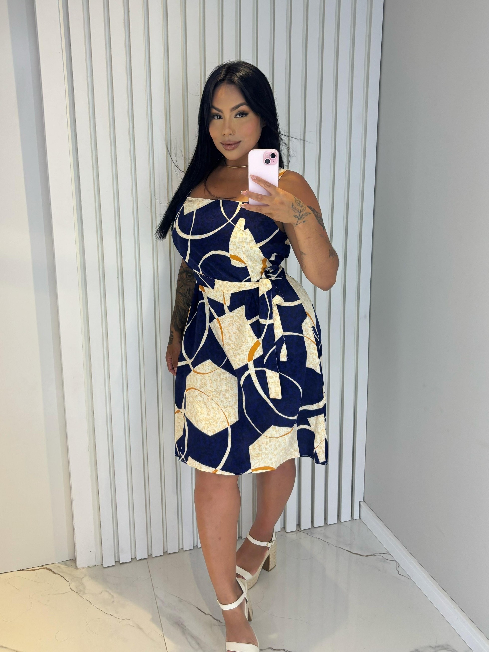 Vestido curto estampado