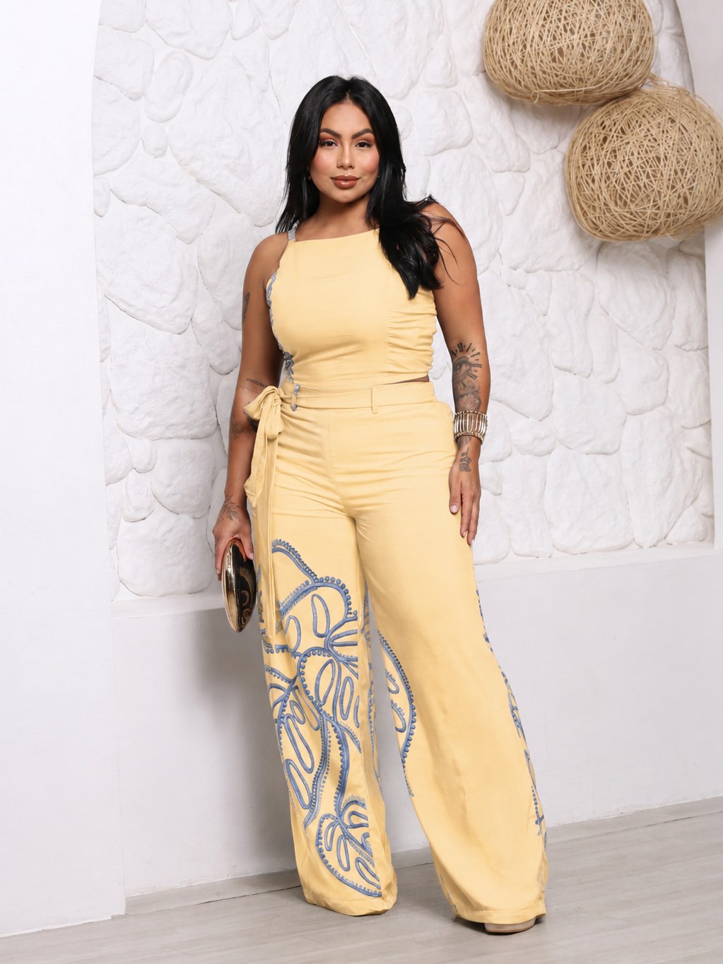 Conjunto calça e croped