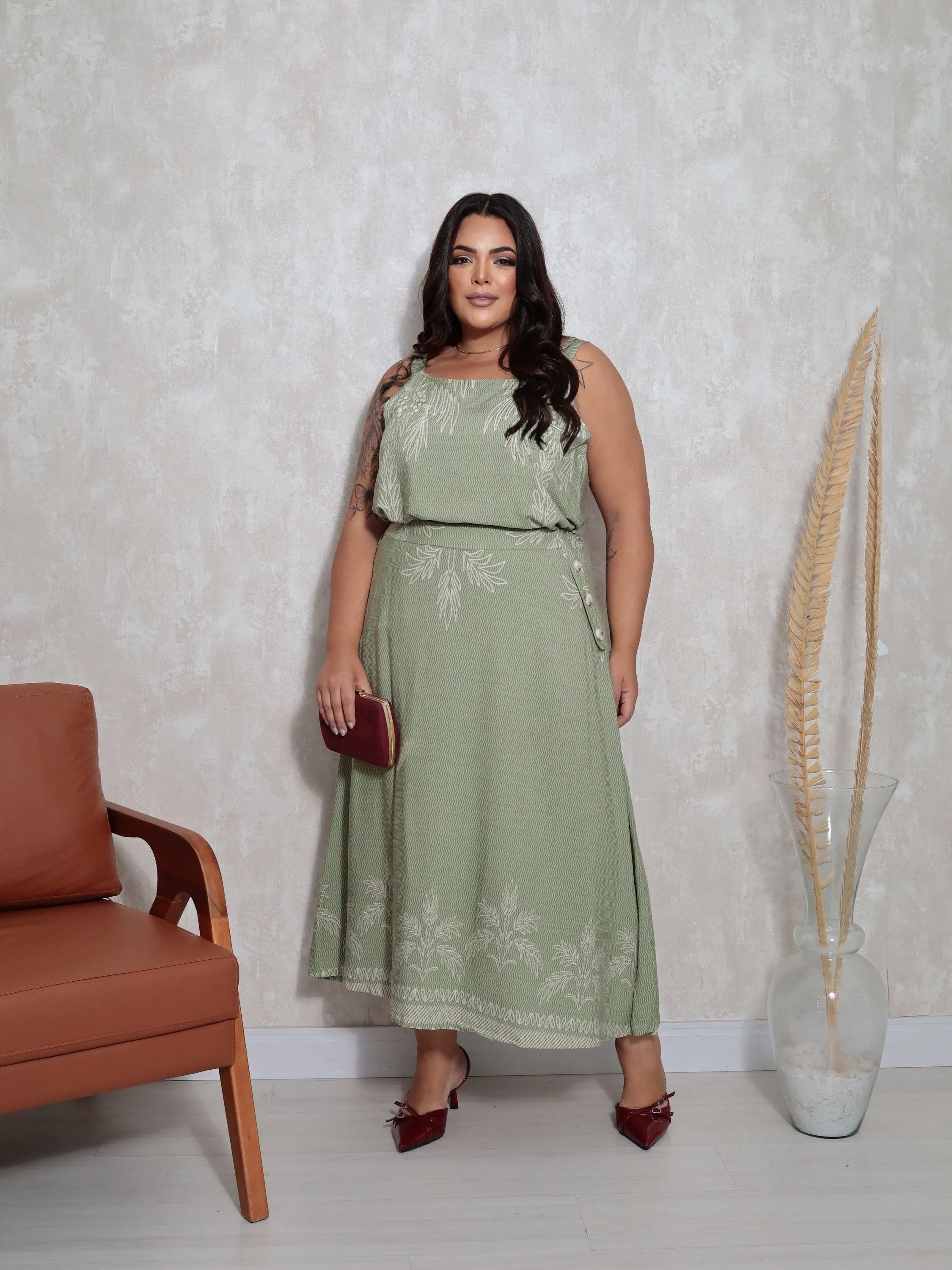 Conjunto de saia Plus size