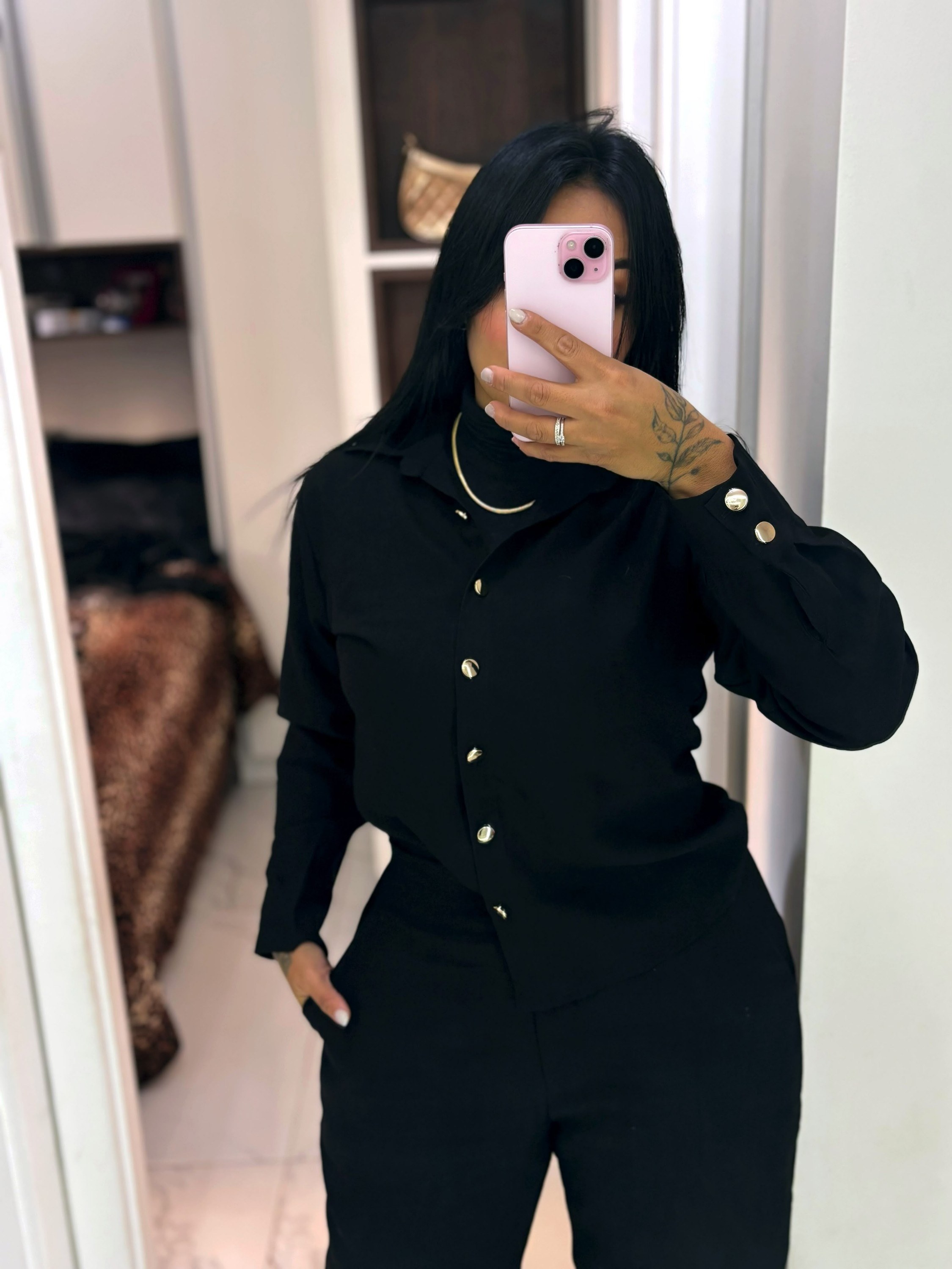 Conjunto camisa e calça amarrar