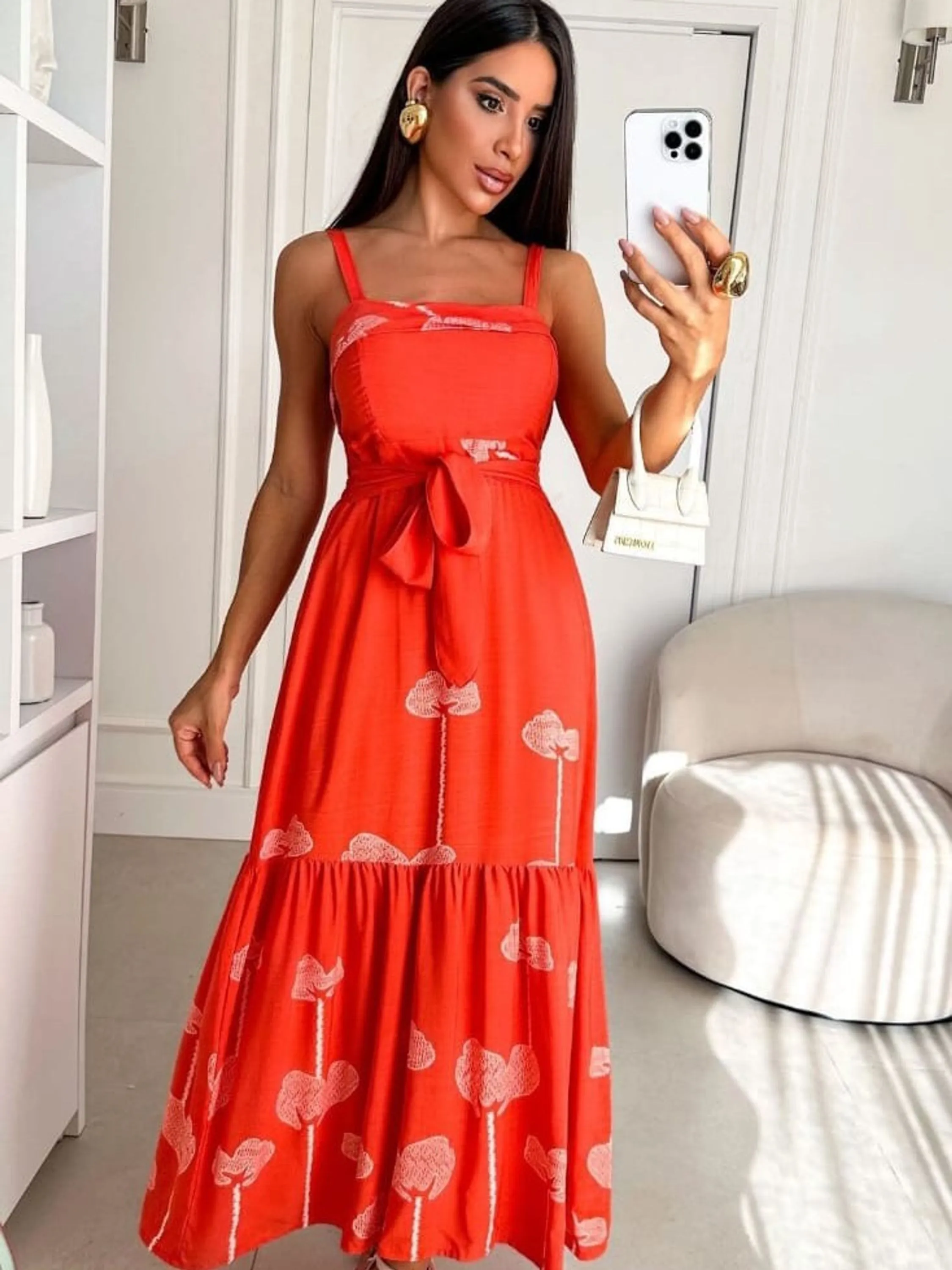 Vestido midi faixa