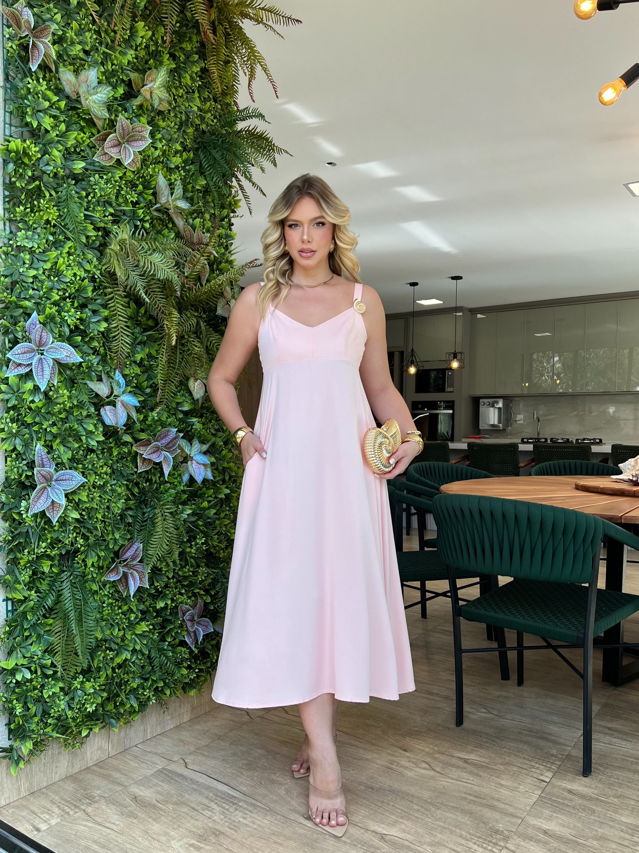 Vestido Midi liso
