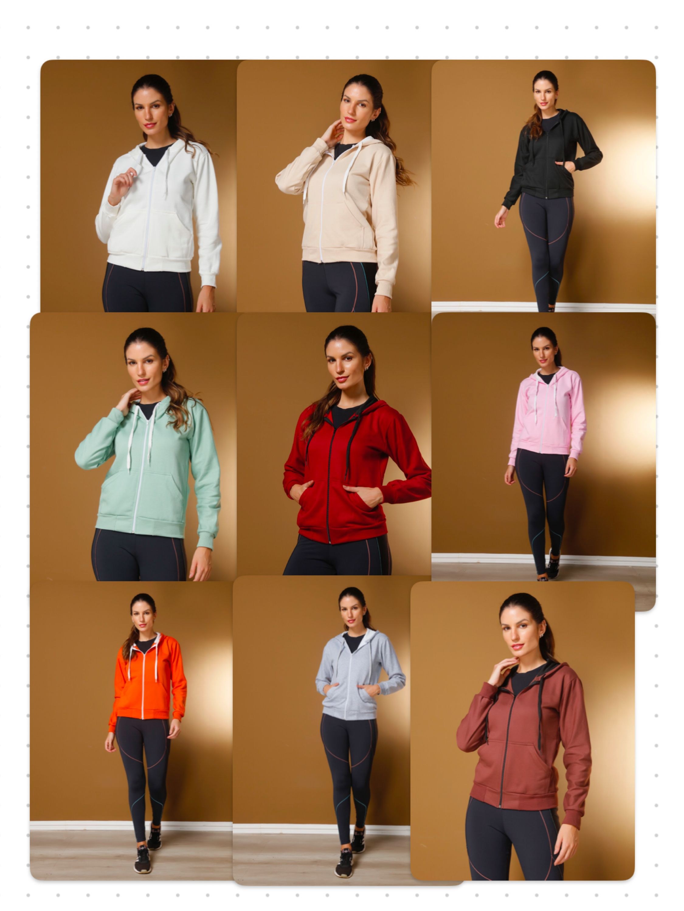 Blusa De Frio Casaco Moletom Feminina Com Ziper